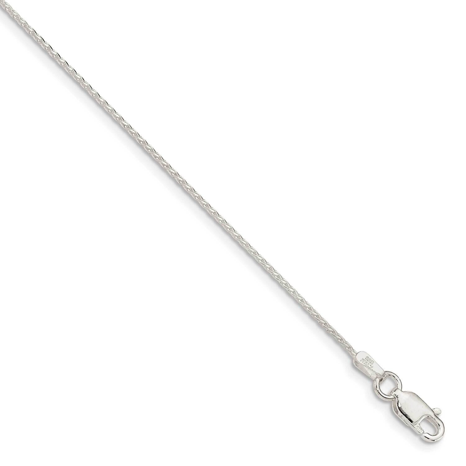 .95mm Diamond-Cut Round Spiga Chain with 2 Inch Extender 18 Inch Sterling Silver QSR030E-18