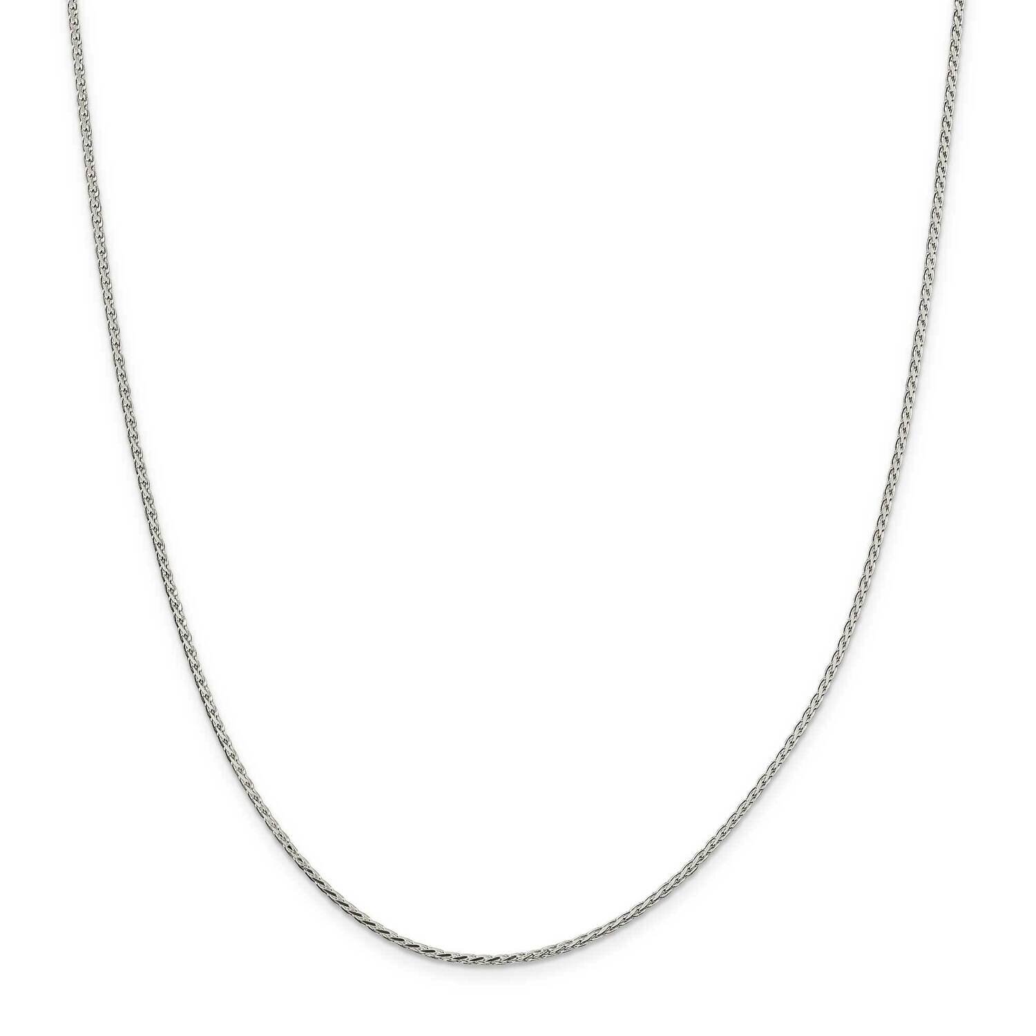 1.7mm Diamond-Cut Round Spiga Chain with 2 Inch Extender 18 Inch Sterling Silver QSR050E-18