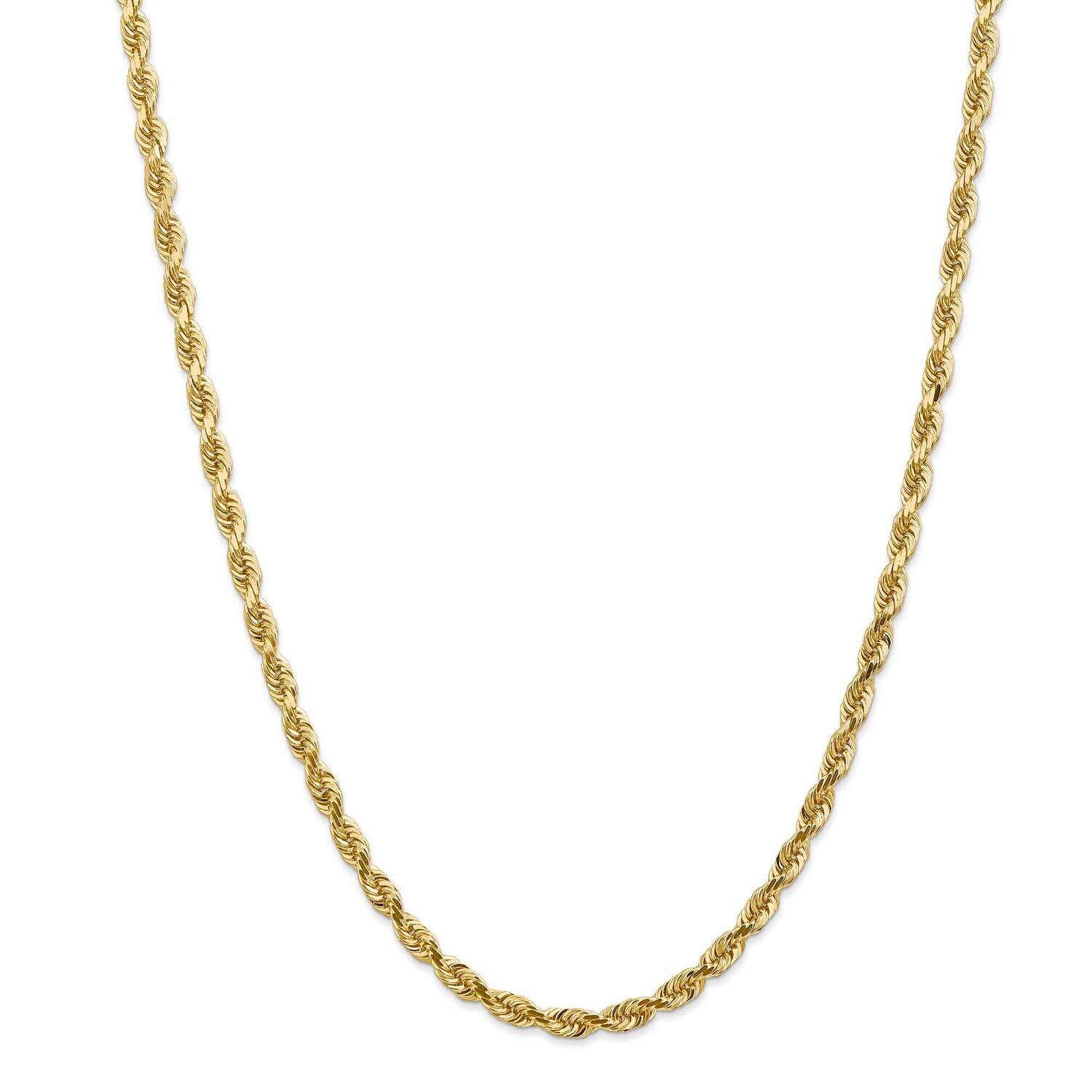 4.5mm Diamond-Cut Quadruple Rope Chain 28 Inch 14k Gold QTR035-28, MPN: QTR035-28, 883957173108