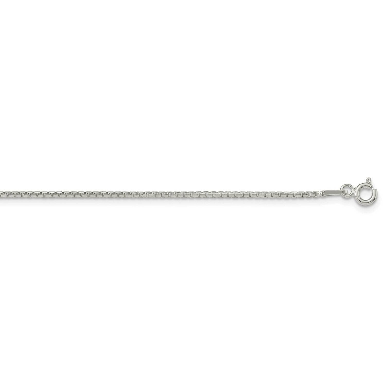 1.3mm Diamond-Cut Round Box Chain 22 Inch Sterling Silver QVX026-22, MPN: QVX026-22,
