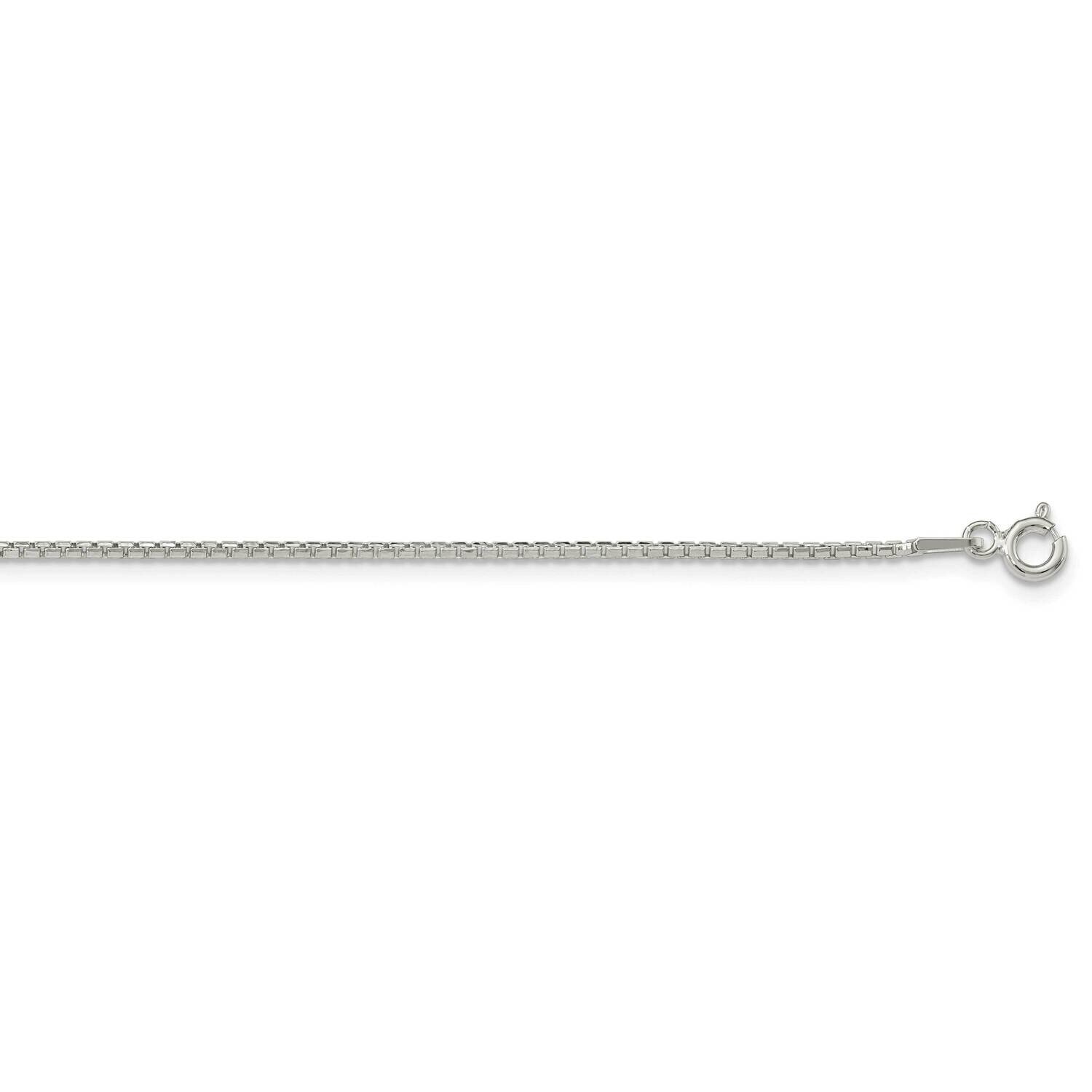 1.3mm Diamond-Cut Round Box Chain with 2 Inch Extender 18 Inch Sterling Silver QVX026E-18