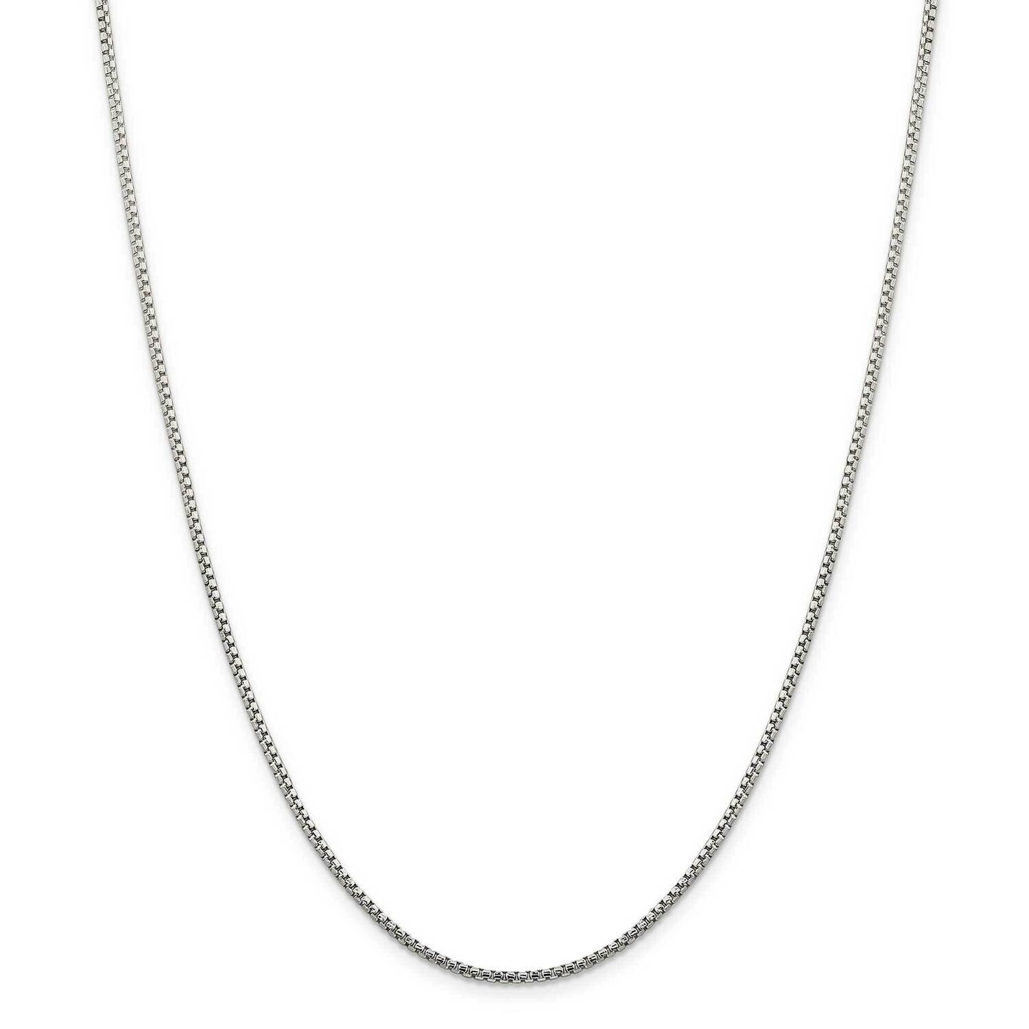 1.75mm Diamond-Cut Round Box Chain 26 Inch Sterling Silver QVX035-26, MPN: QVX035-26,