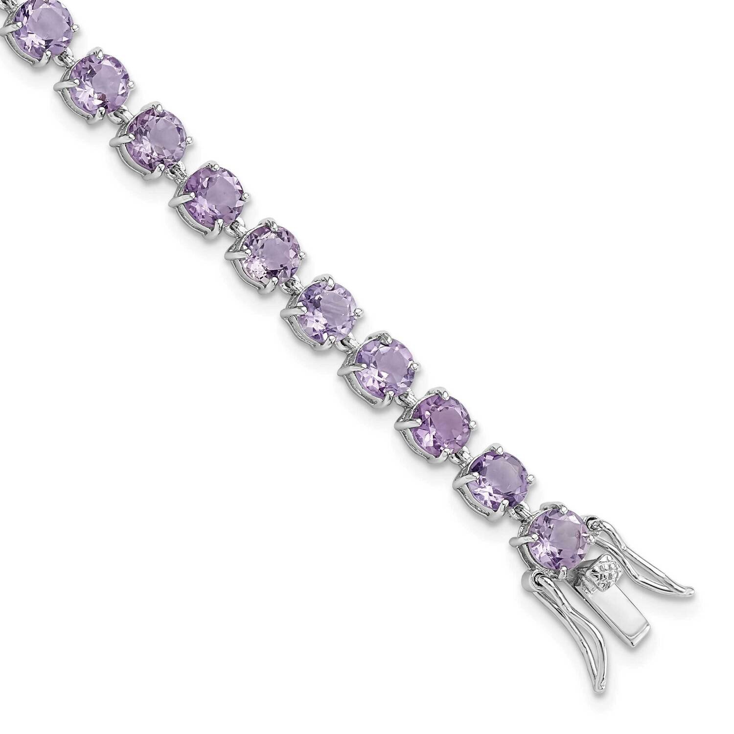 5mm Amethyst Stone Bracelet Sterling Silver Rhodium-Plated Polished QX991AM, MPN: QX991AM, 19690416…