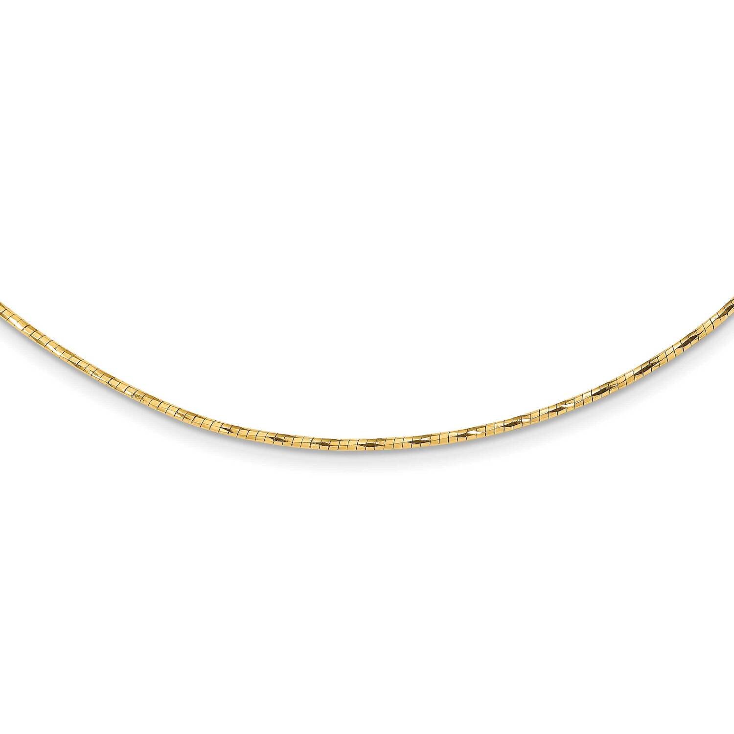 Yellow Polished with 2In. Extender Round Twisted Omega Necklace 18 Inch 14k Gold SF2798-18, MPN: SF…