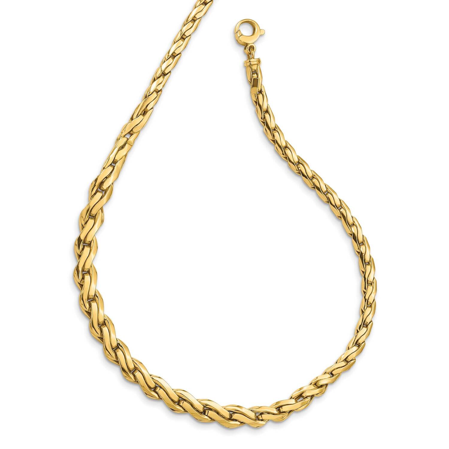 Graduated Fancy Link 18 Inch Necklace 14k Gold Polished SF2800-18