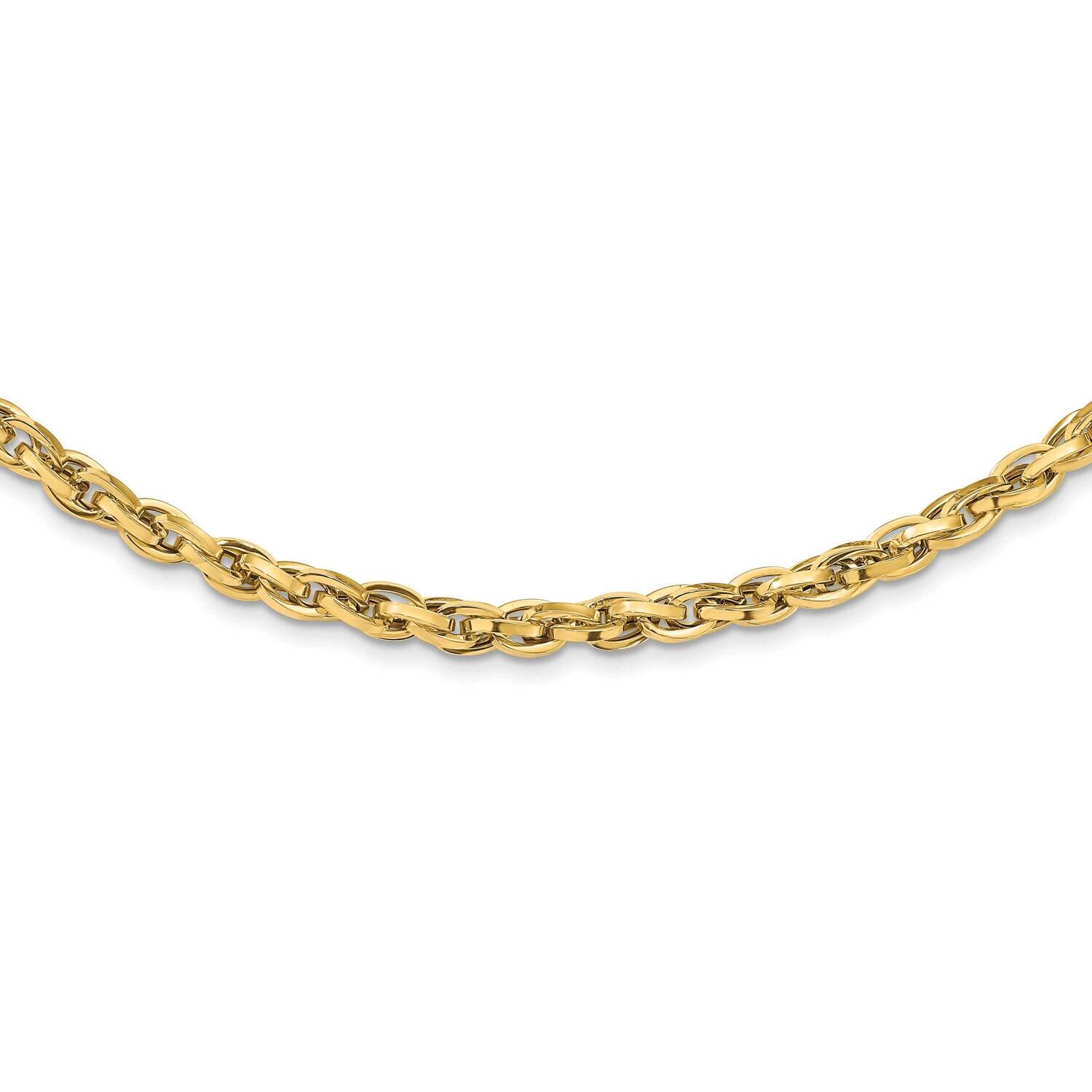 Fancy Link 18 Inch Necklace 14k Gold Polished SF2802-18