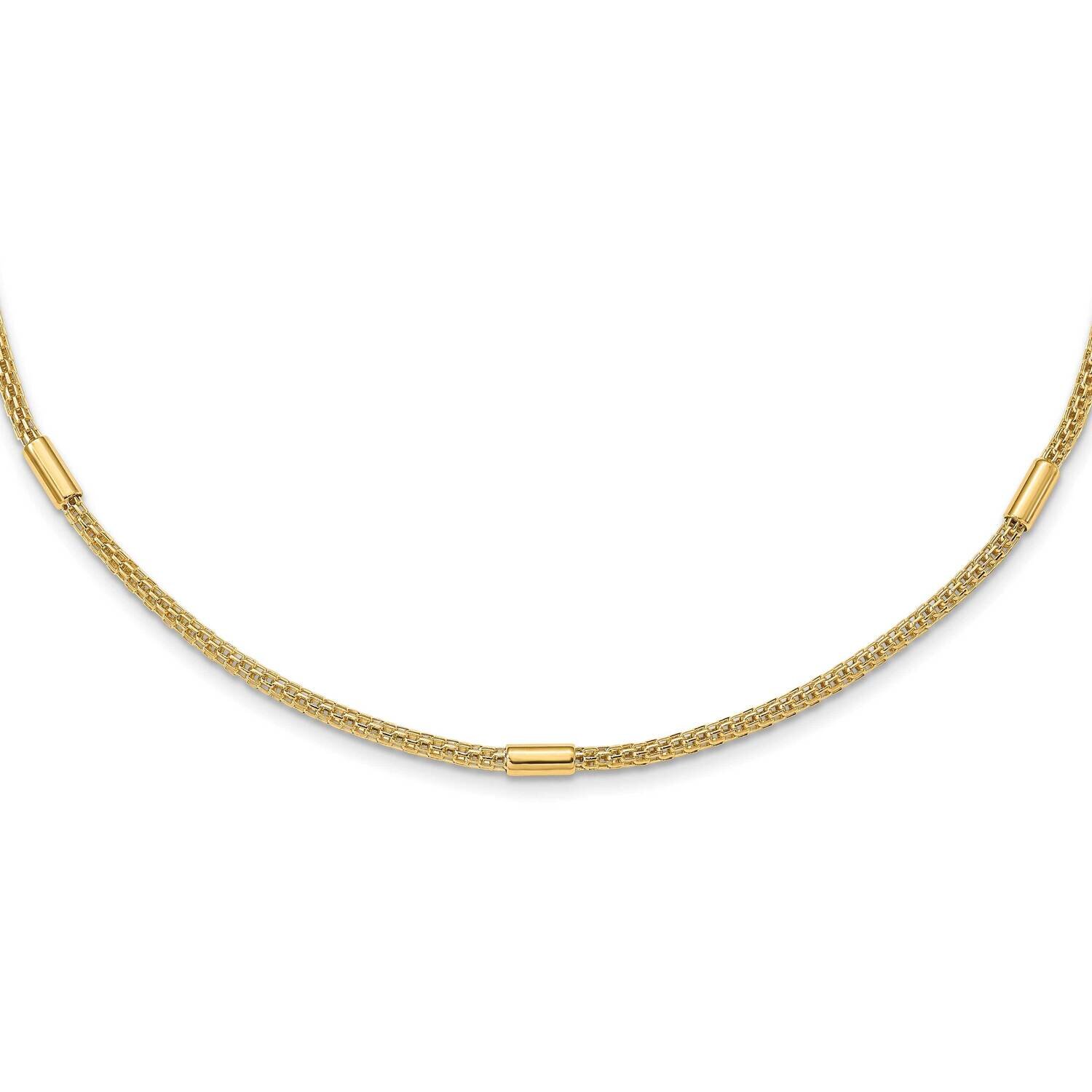 Mesh Fancy Link Necklace 18 Inch 14k Gold Polished SF2807-18, MPN: SF2807-18, 883957929002