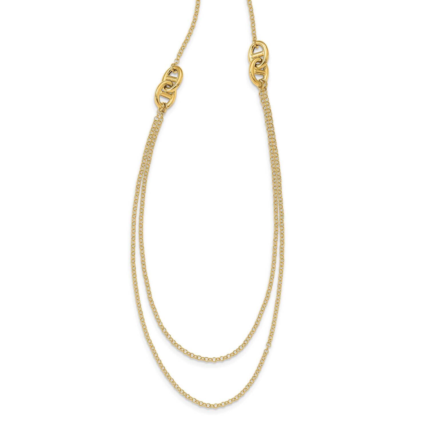 Double Strand Fancy Necklace 23.5 Inch 14k Gold Polished SF2828-23.5