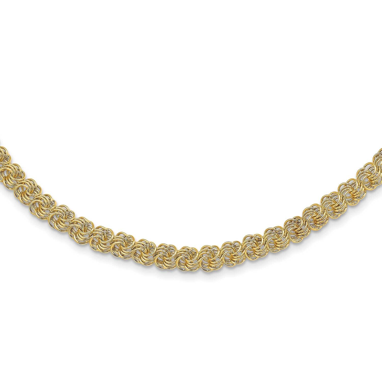 Fancy Link Necklace 18 Inch 14k Gold Polished SF2829-18