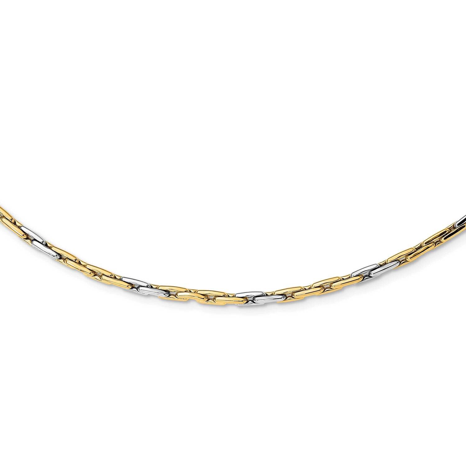 Fancy Link Necklace 18 Inch 14k Two-Tone Gold Polished SF2833-18