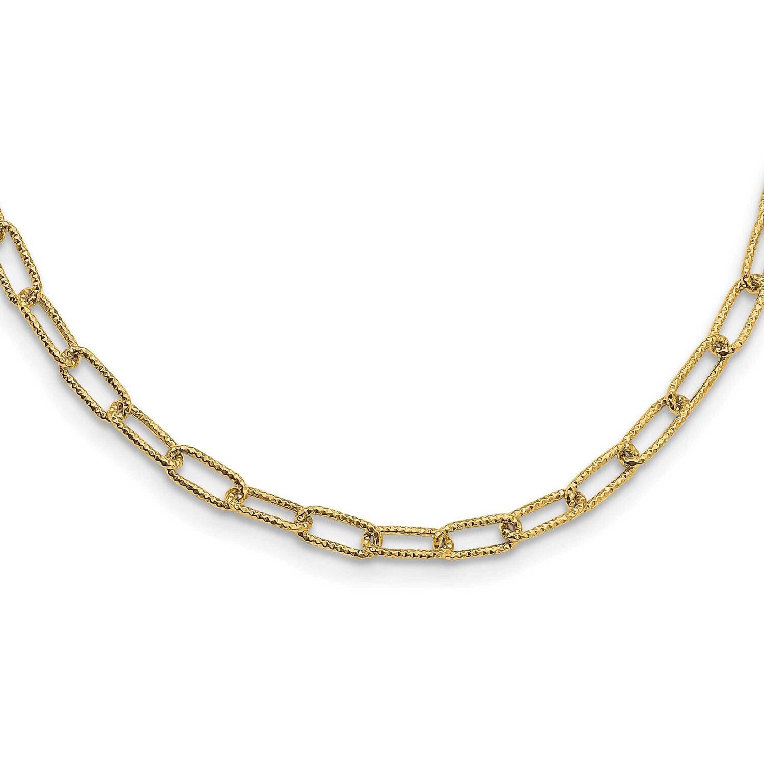 Textured Open Link Necklace 18 Inch 14k Gold SF2839-18, MPN: SF2839-18, 883957930718