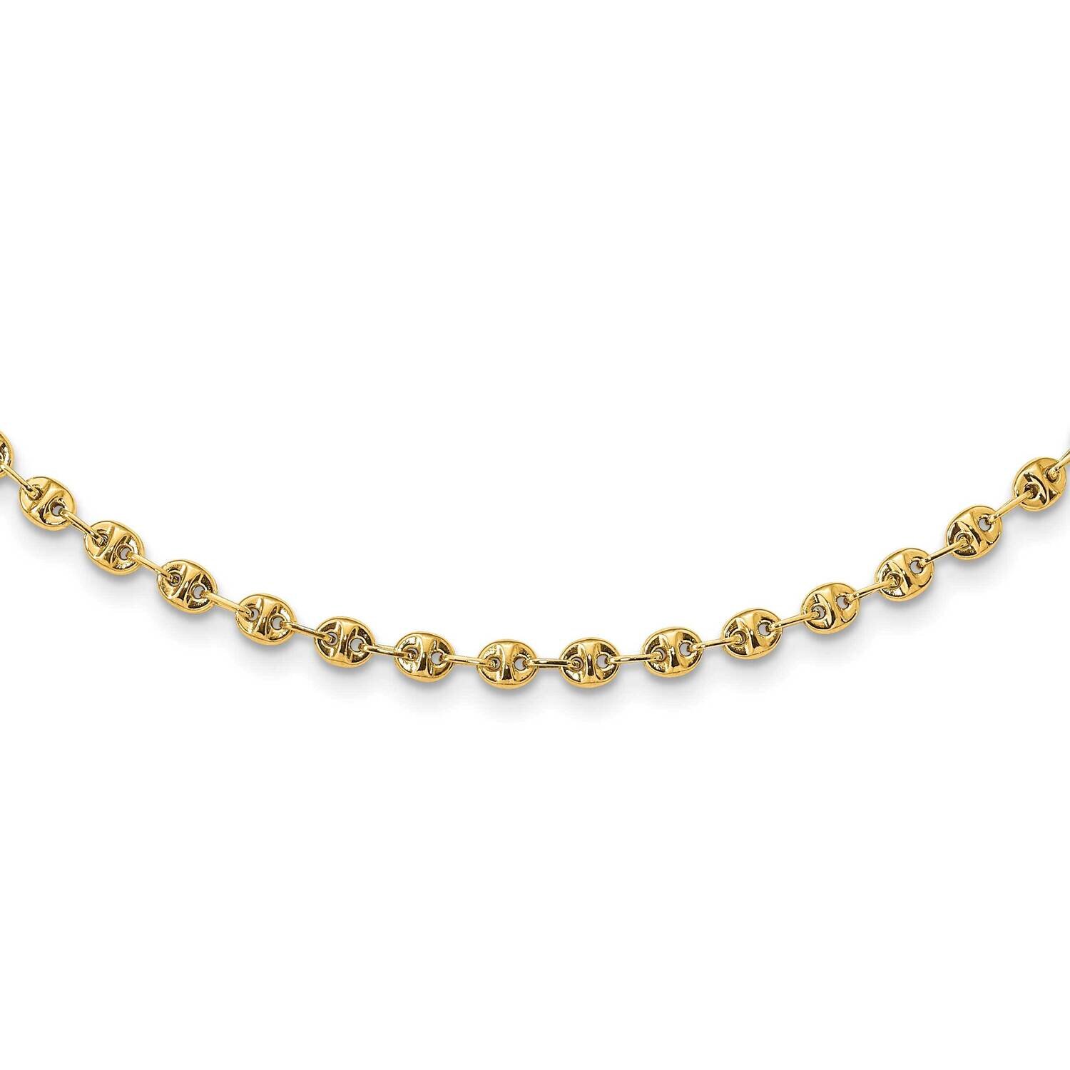 Fancy Link Necklace 18 Inch 14k Gold Polished SF2844-18