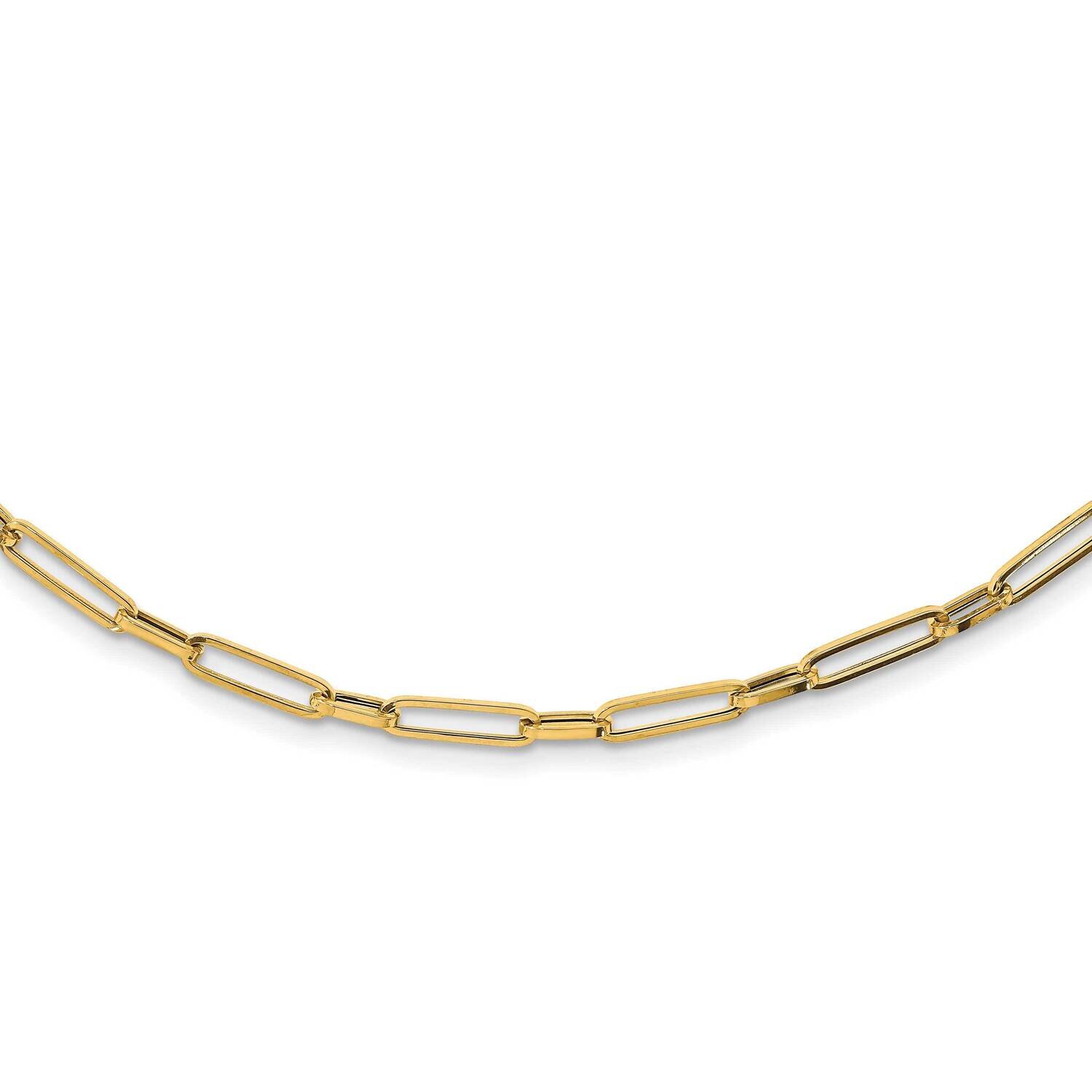 Fancy Oval Link Necklace 24 Inch 14k Gold Polished SF2849-24