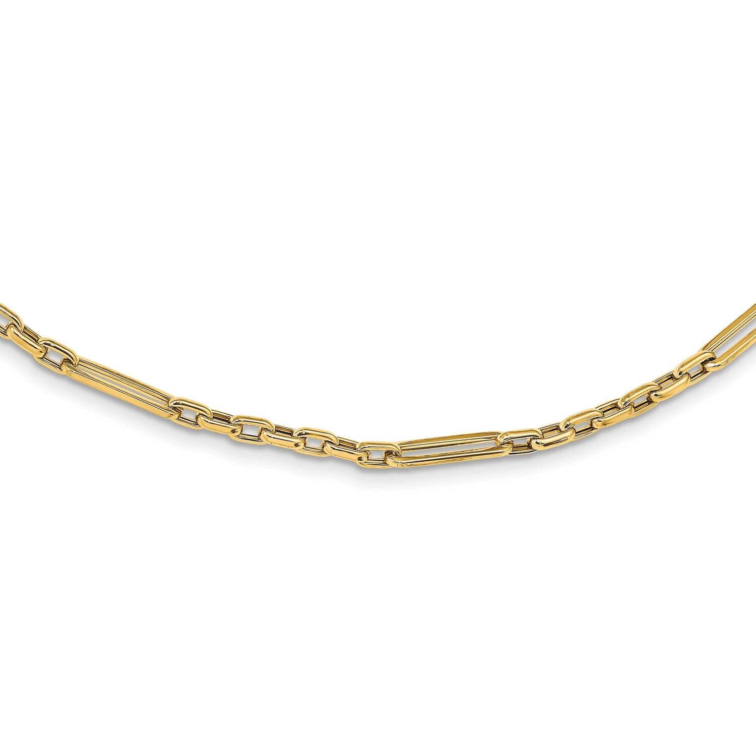Fancy Link Necklace 18 Inch 14k Gold Polished SF2853-18