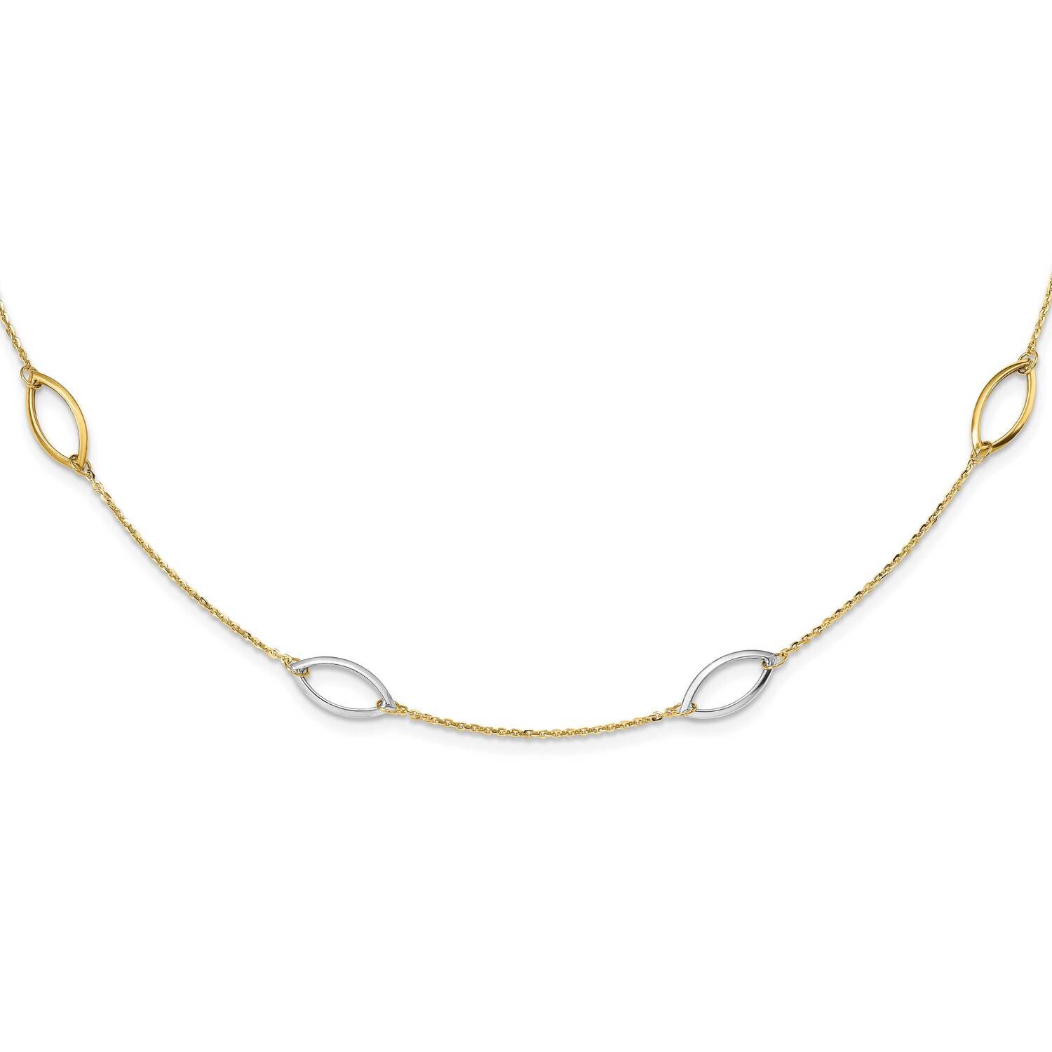 Fancy Link Necklace 31.5 Inch 14k Two-Tone Gold SF2854-31.5
