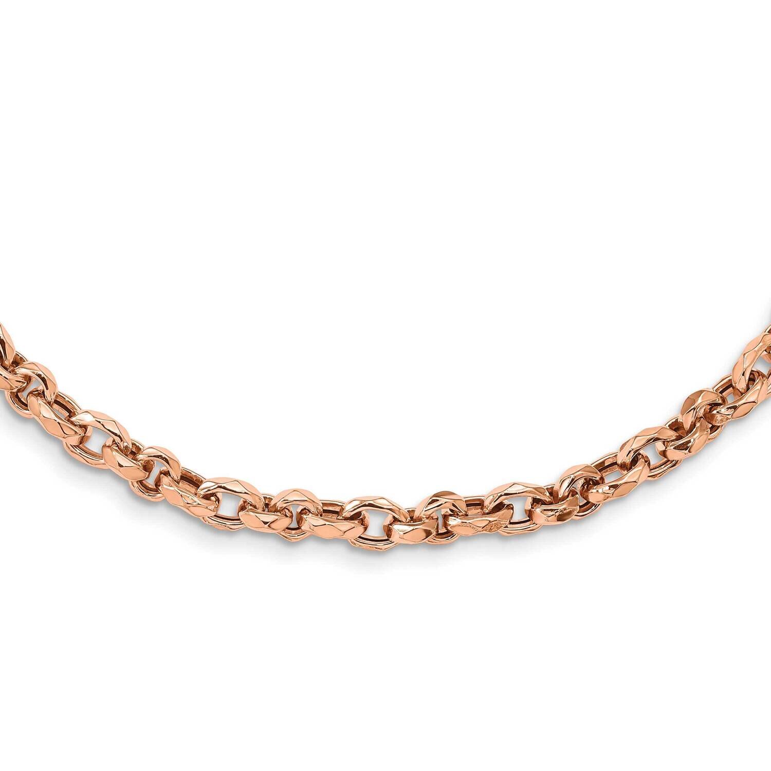 Polished Fancy Link Necklace 18 Inch 14k Rose Gold SF2855-18
