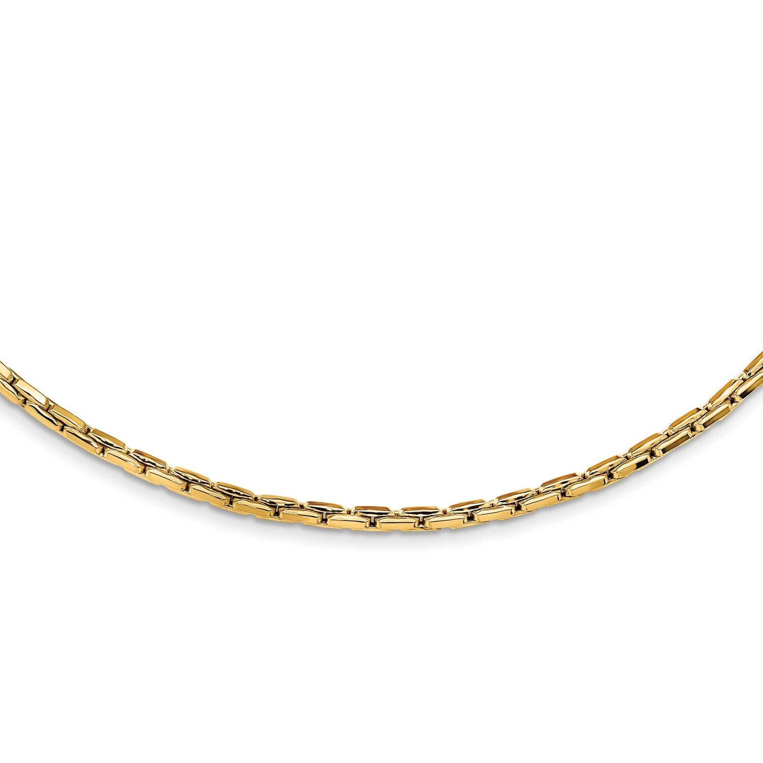 Fancy 3.5mm Round Box Necklace 17 Inch 14k Gold Polished SF2856-17