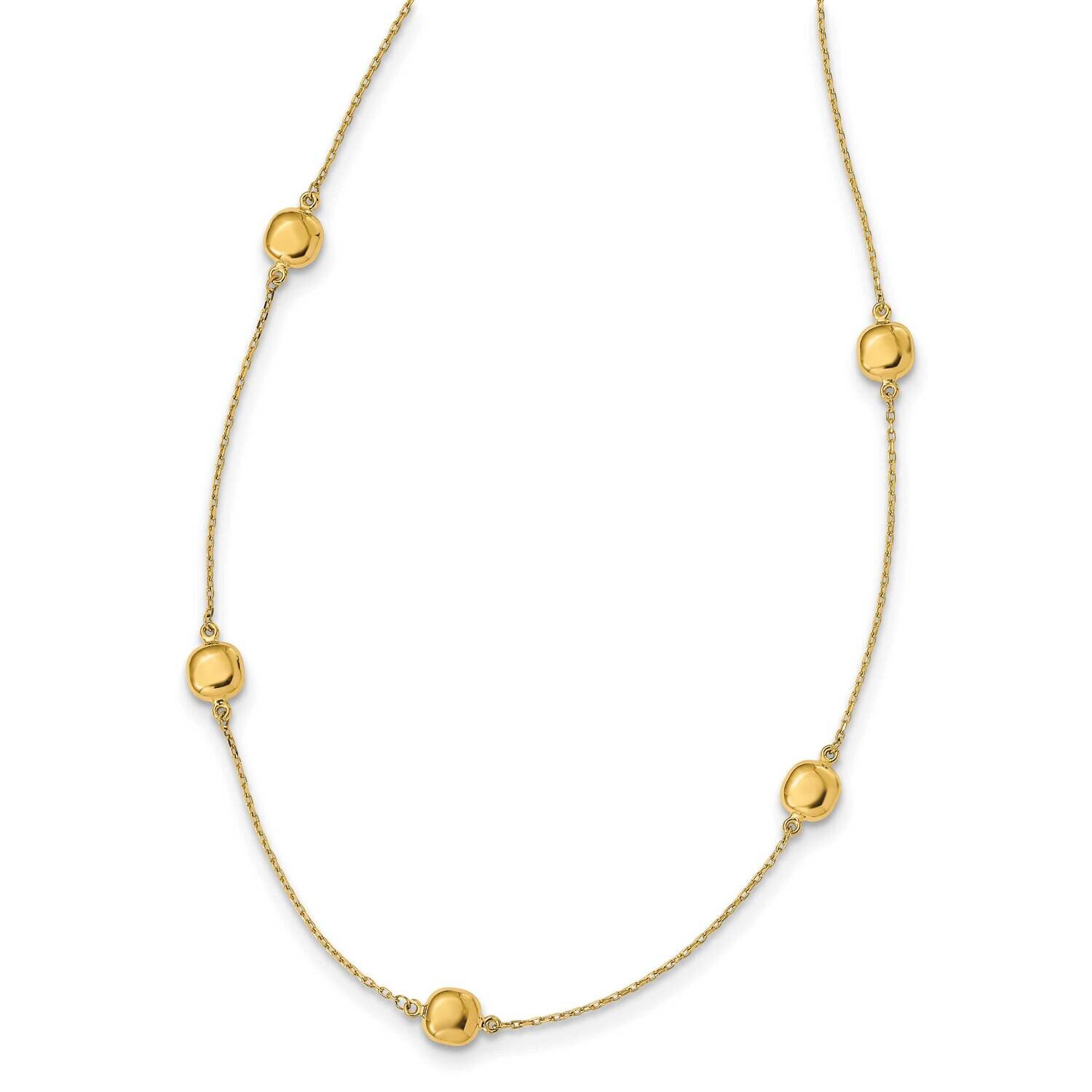 5 Station 16 Inch with 2 In Extender Necklace 16 Inch 14k Gold Polished SF2934-16