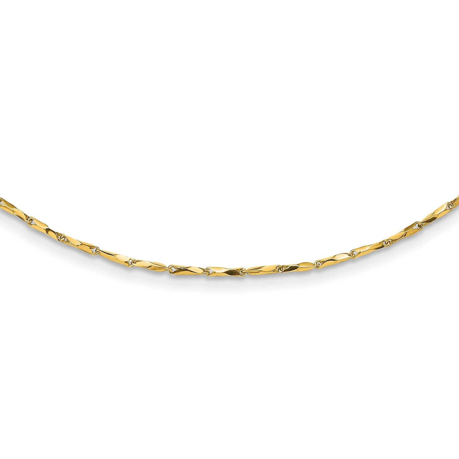 Fancy Link 17 Inch Necklace 14k Gold Polished SF2954-17