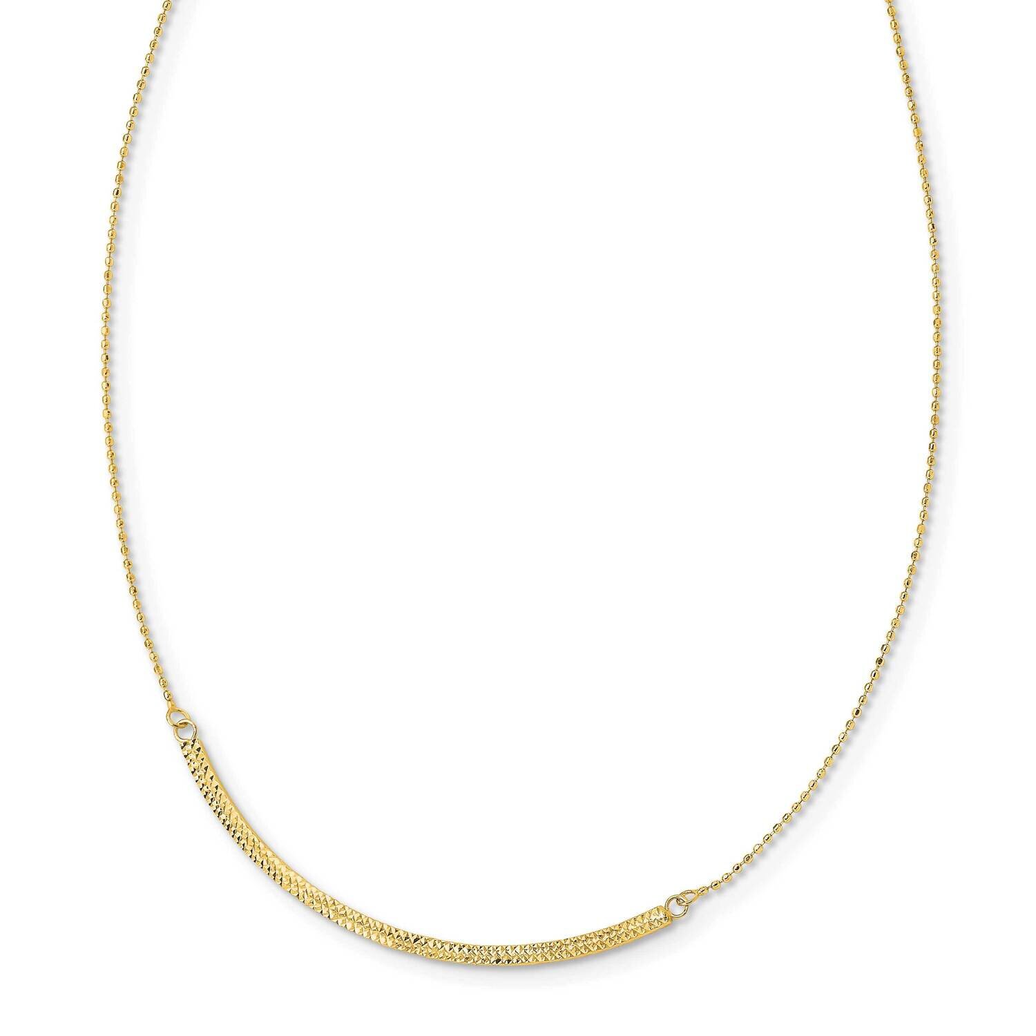 Diamond-Cut Curved Bar Adjustable Up To 33 Inch Necklace 14k Tri-Color Gold SF2957