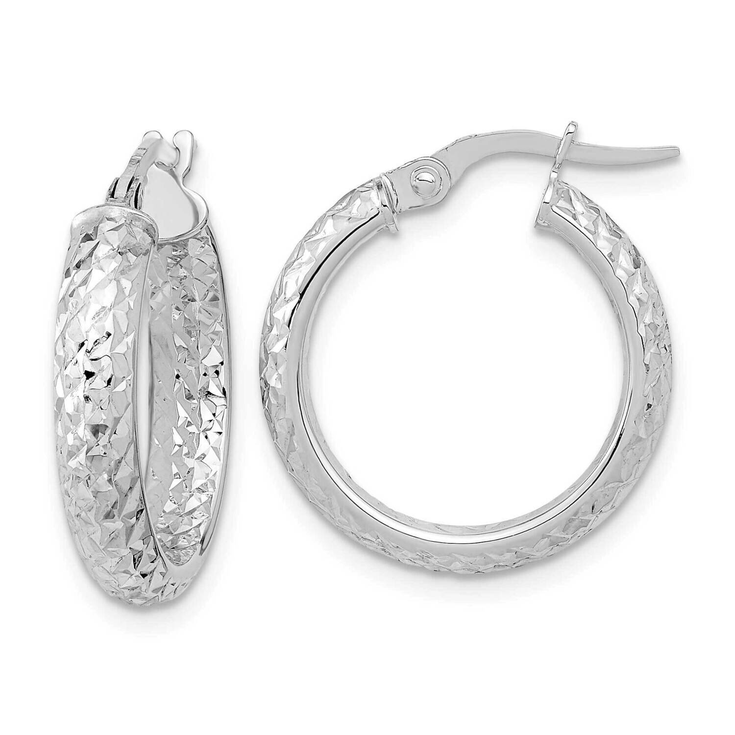 Diamond-Cut Inside Out Fancy Hoop Earrings 14k White Gold Polished TC1023W, MPN: TC1023W, 883957982…