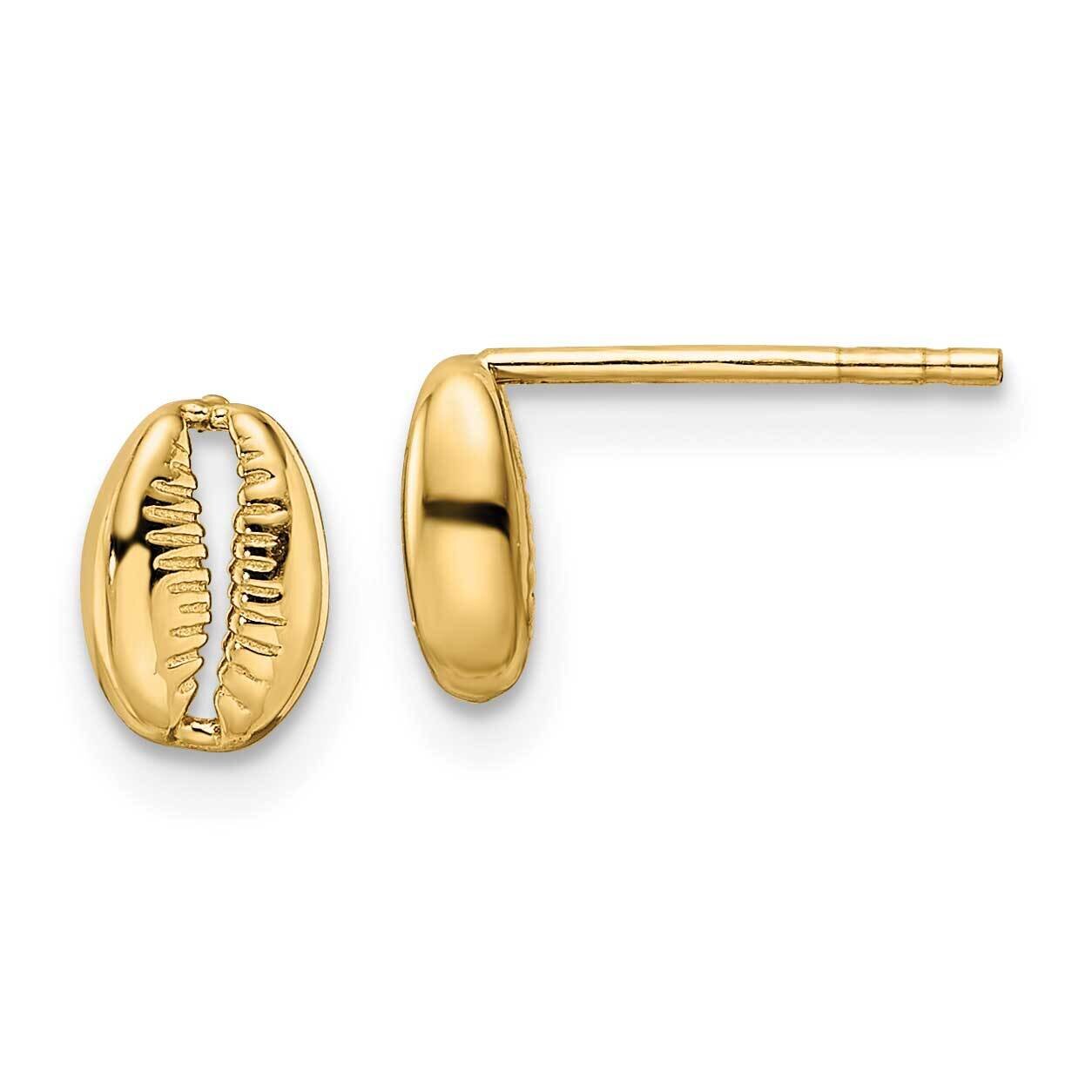 Shell Post Earrings 14k Gold Polished TE974, MPN: TE974, 883957984629