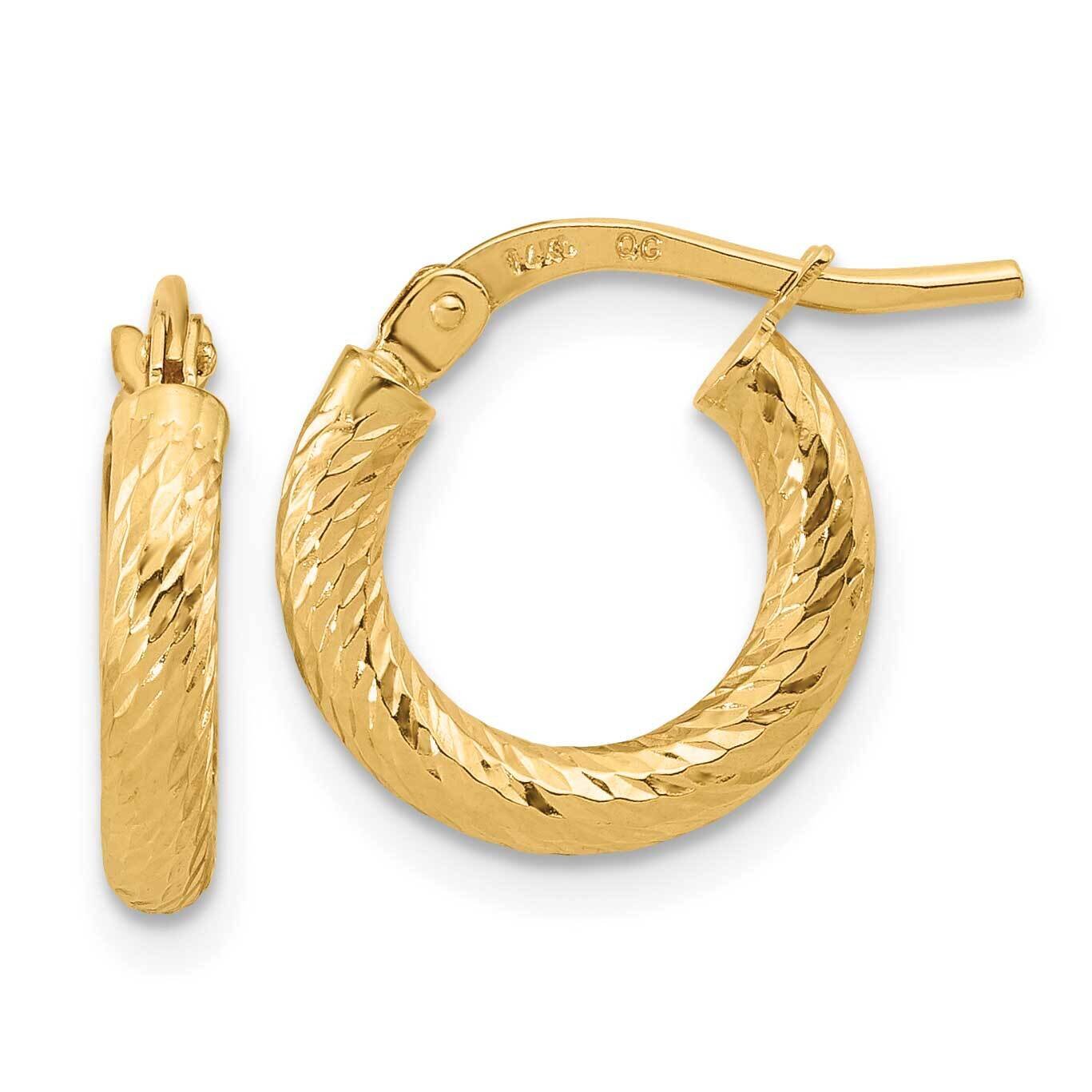 Diamond-Cut 2.4mm Hoop Earrings 14k Gold Polished TF1964, MPN: TF1964, 191101785900