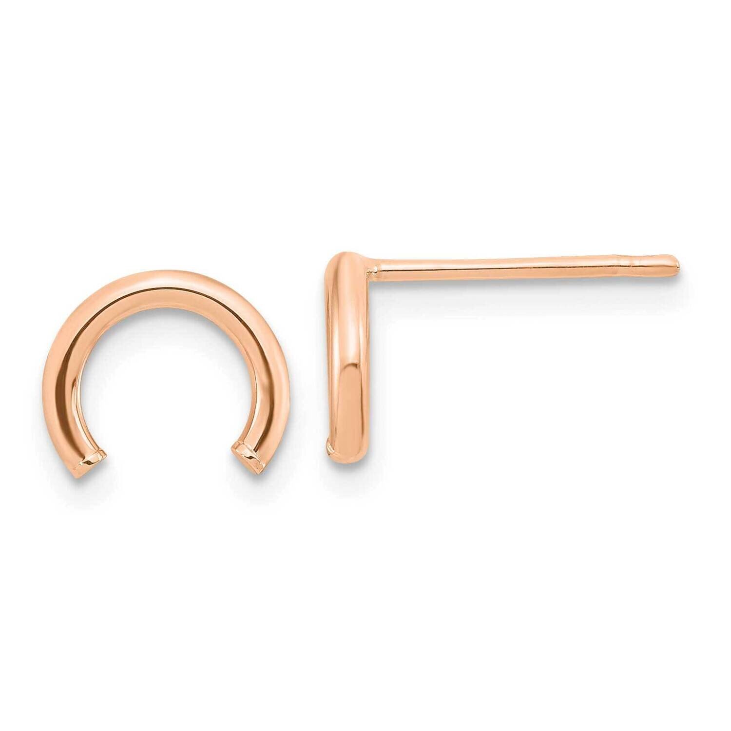 Polished U Shape Tube Post Earrings 14k Rose Gold TF1982R, MPN: TF1982R, 191101785597