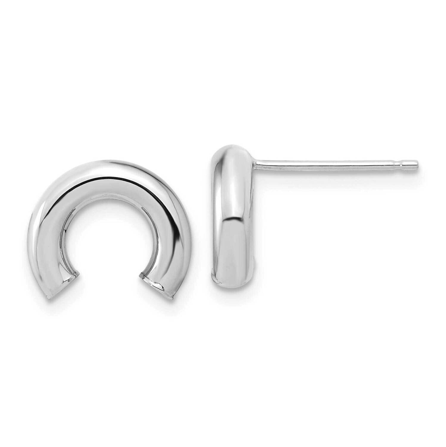 U Shape Tube Post Earrings 14k White Gold Polished TF1983W, MPN: TF1983W, 191101785566
