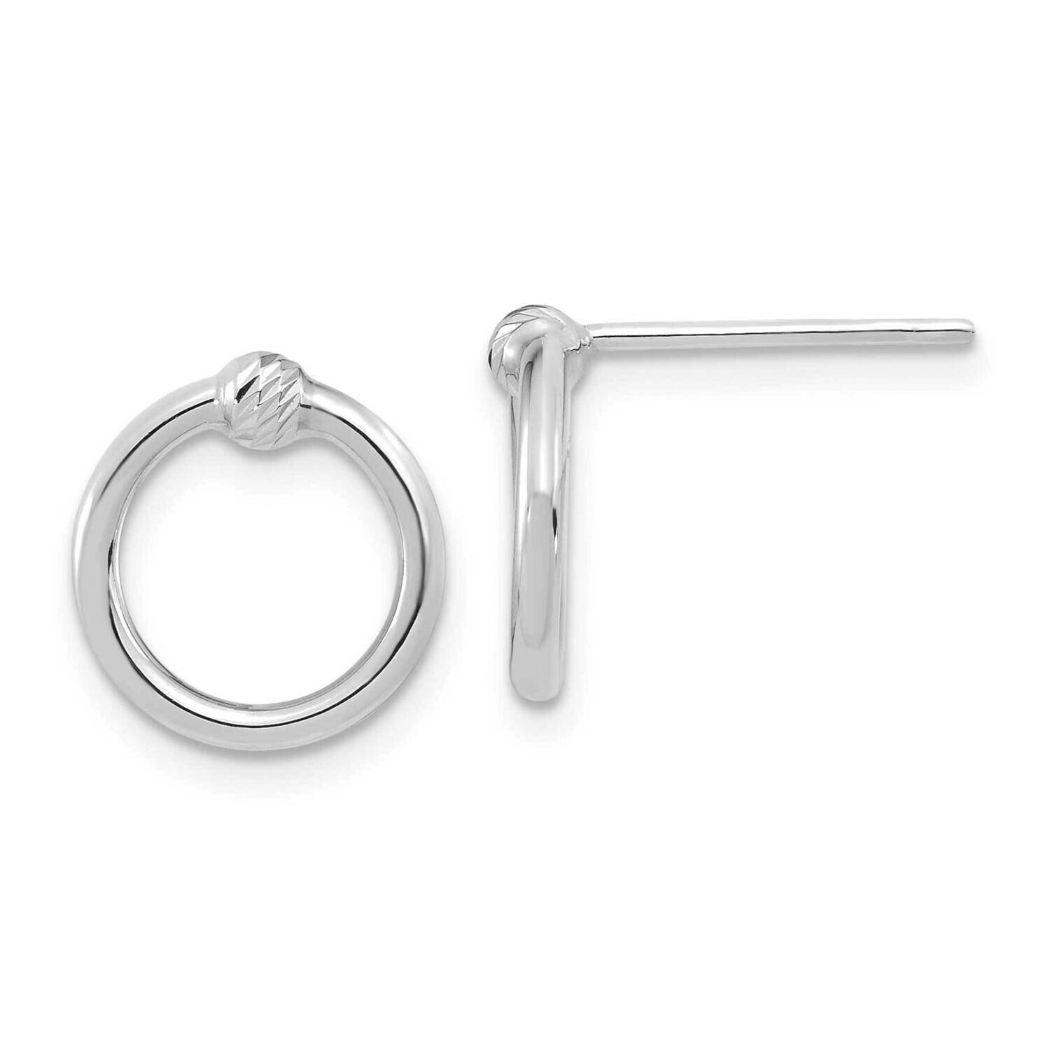 Diamond-Cut Circle Post Earrings 14k White Gold Polished TF1986W, MPN: TF1986W, 191101785474