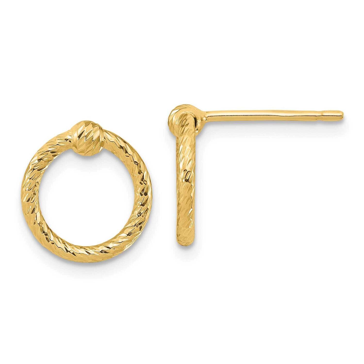 Diamond-Cut Twisted Circle Post Earrings 14k Gold Polished TF1987, MPN: TF1987, 191101785467