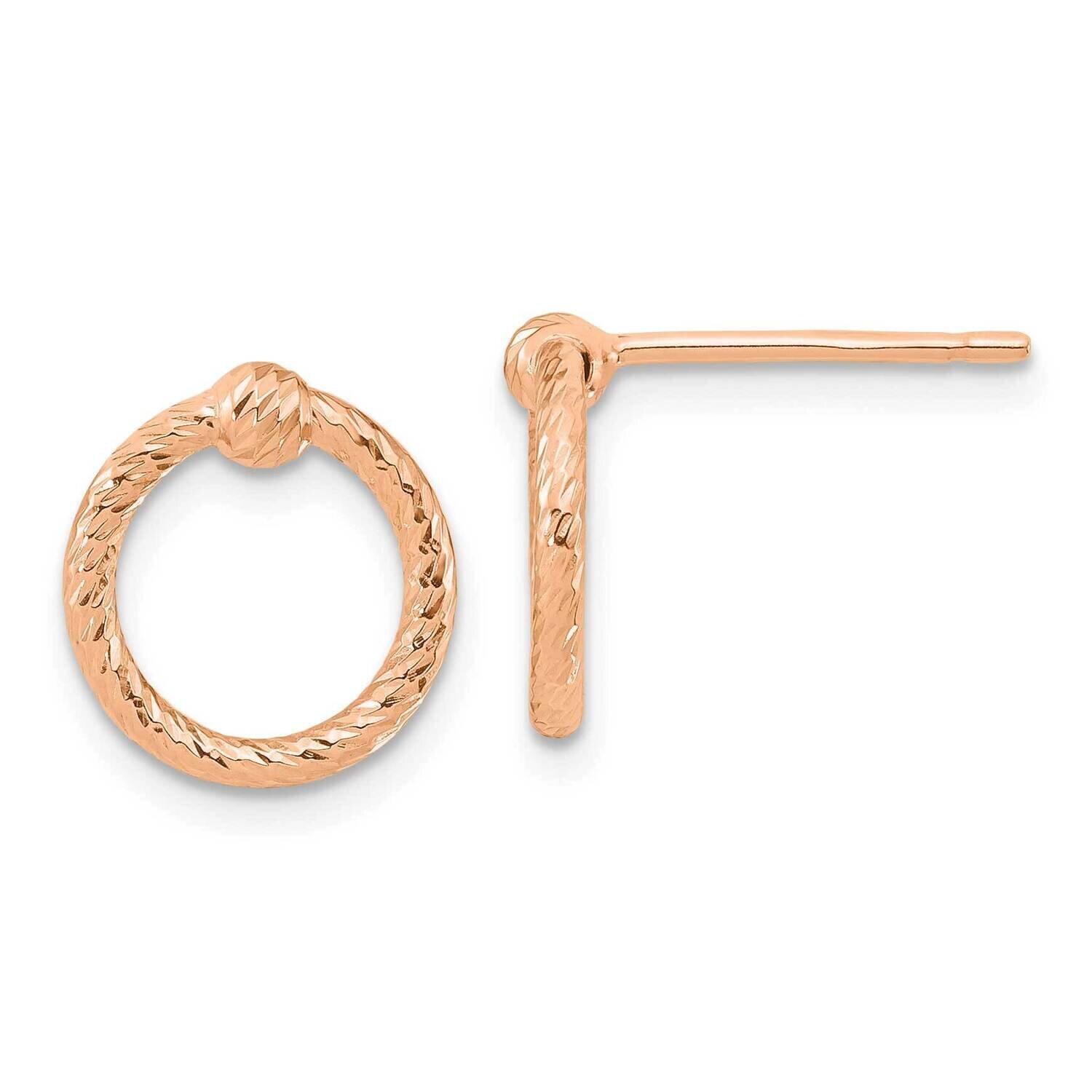 Polished &amp; Diamond-Cut Twisted Circle Post Earrings 14k Rose Gold TF1987R, MPN: TF1987R, 1911017854…
