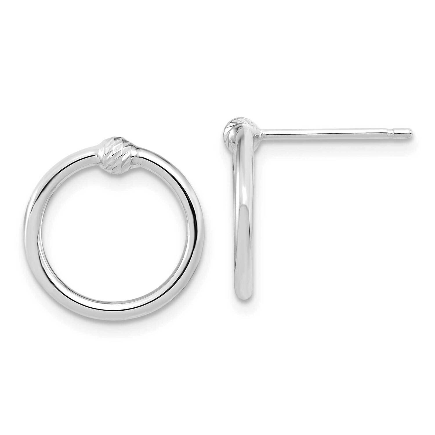 Diamond-Cut Circle Post Earrings 14k White Gold Polished TF1988W, MPN: TF1988W, 191101785412