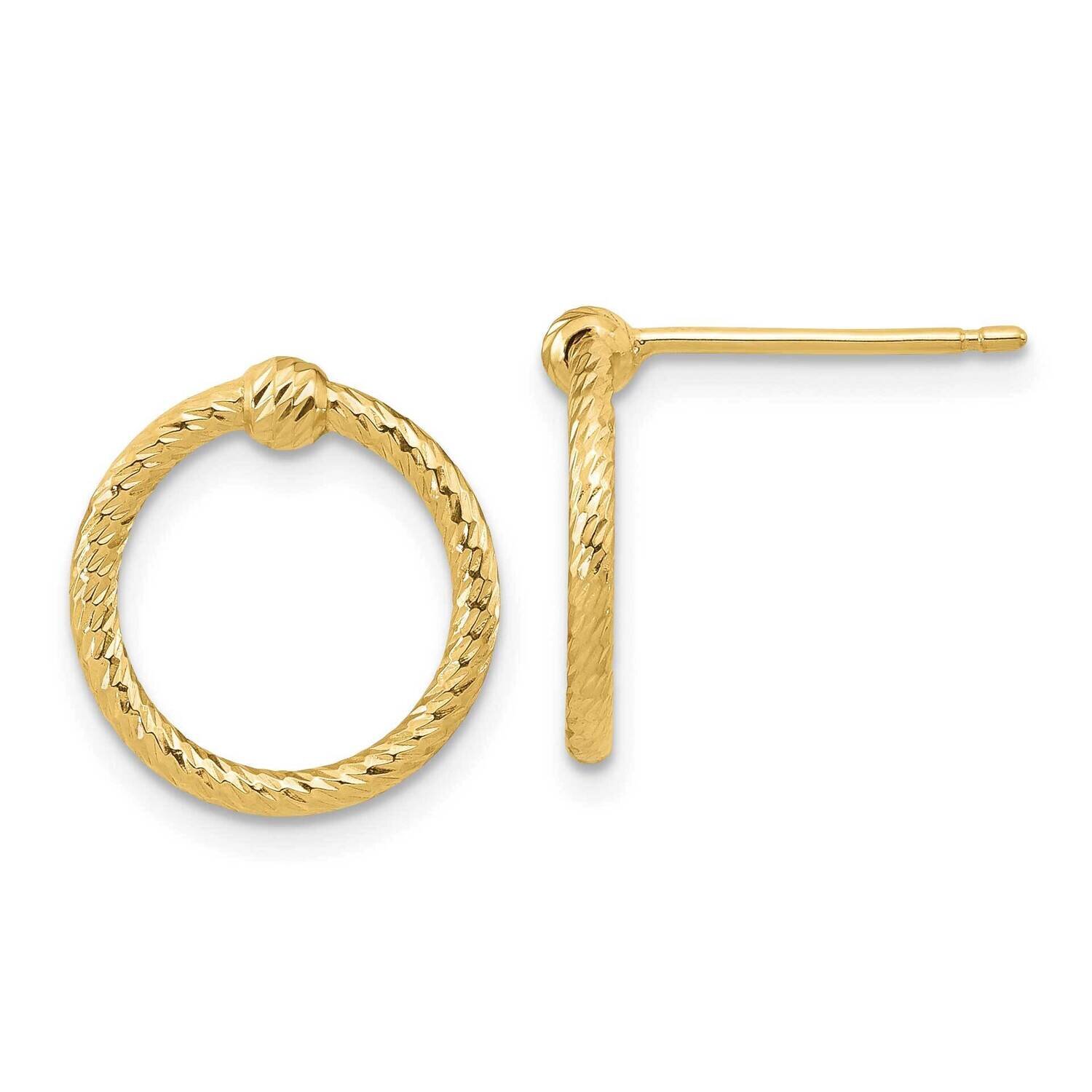 Diamond-Cut Twisted Circle Post Earrings 14k Gold Polished TF1989