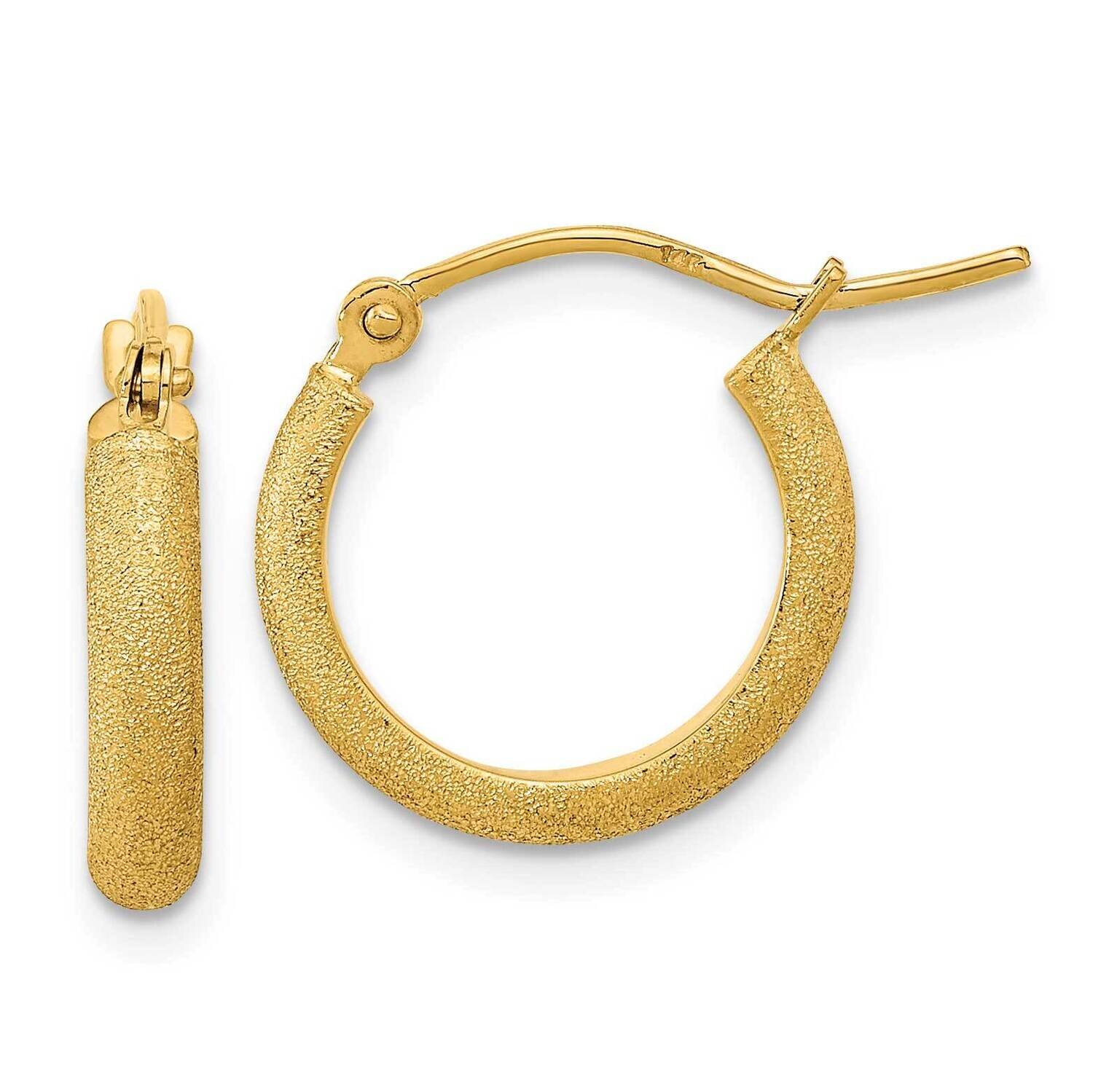 Textured Satin Hoop Earrings 14k Gold Polished TF2001, MPN: TF2001, 883957985855