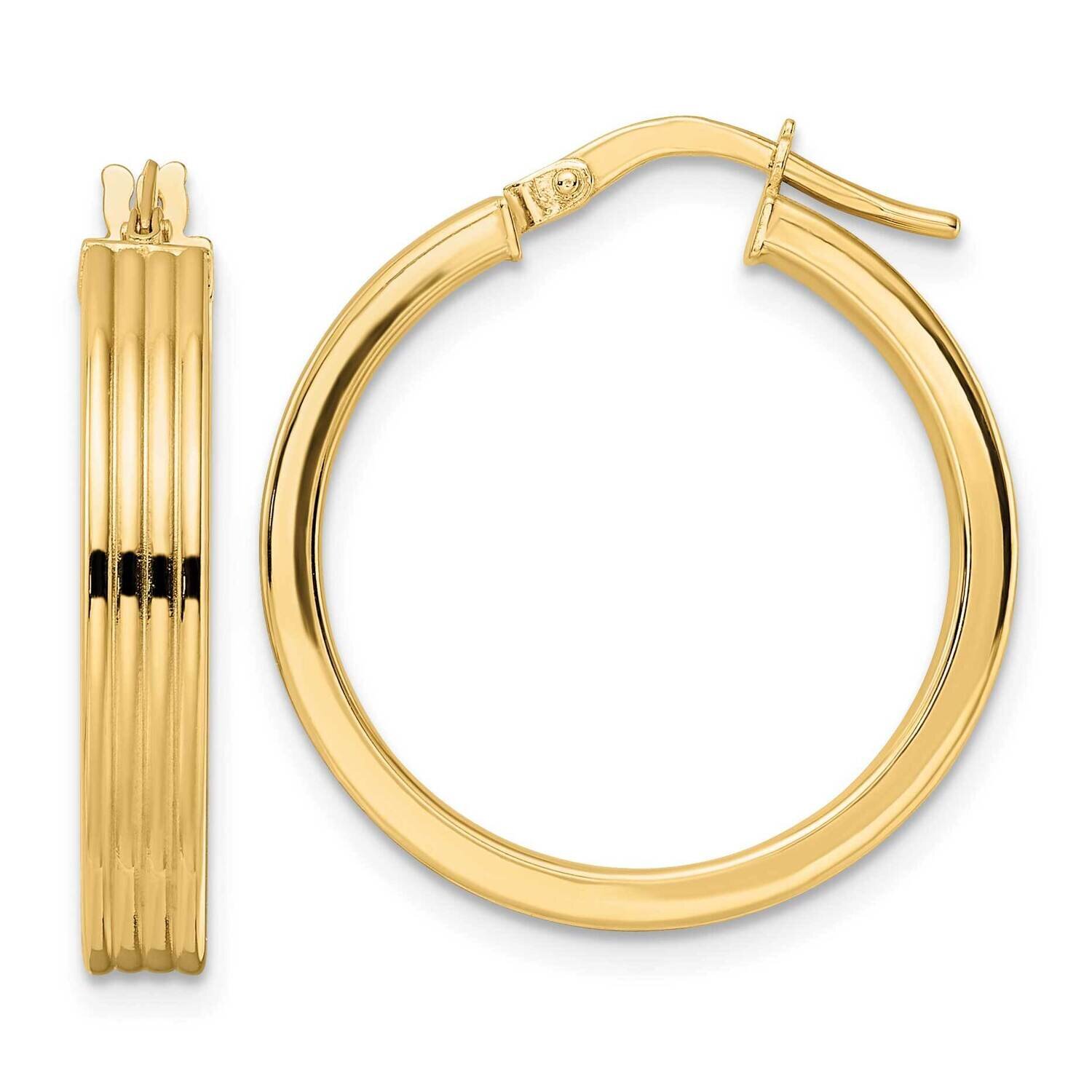 Textured Hoop Earring 14k Gold Polished TF2025