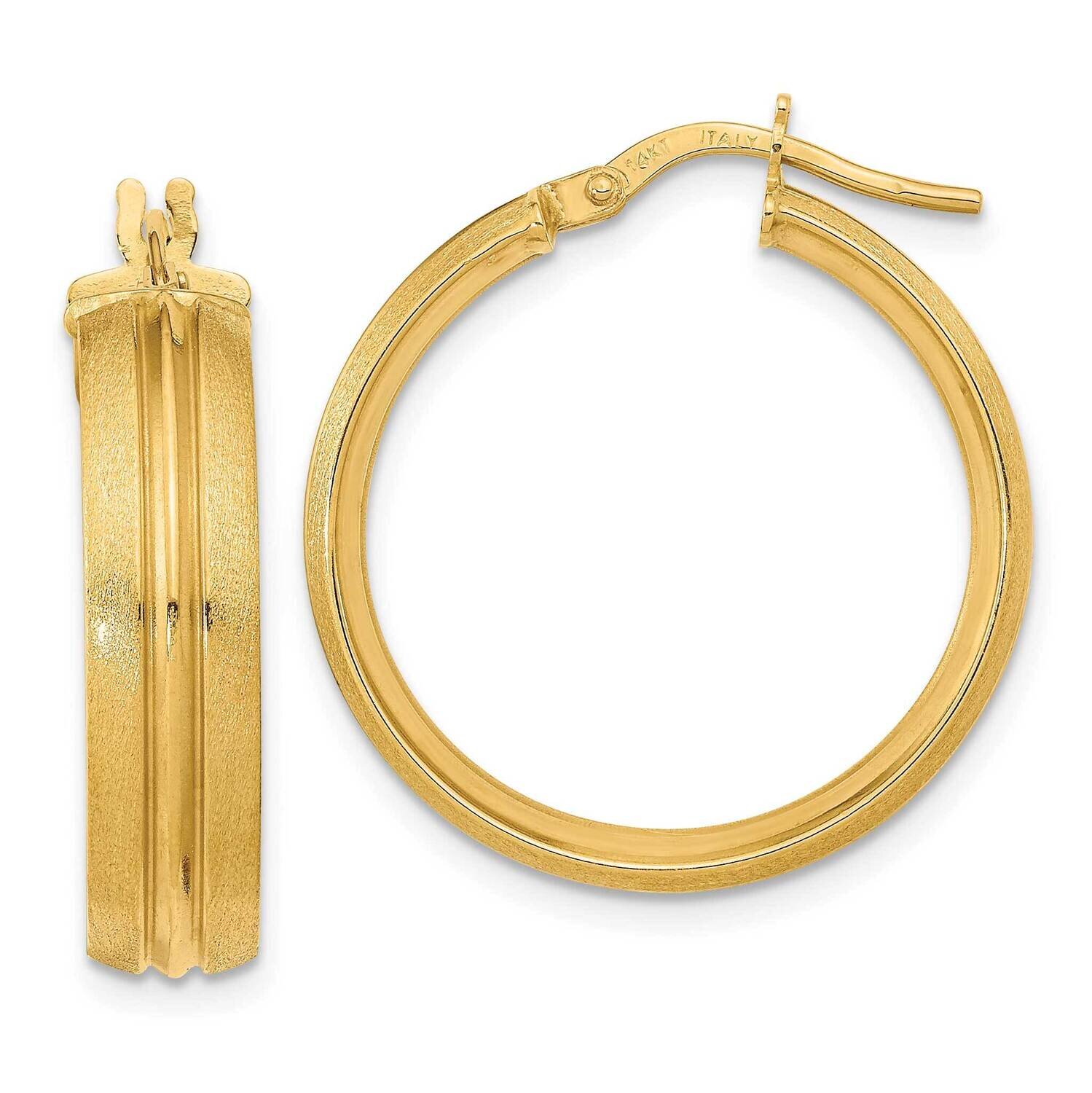Satin Hoop Earrings 14k Gold Polished TF2031