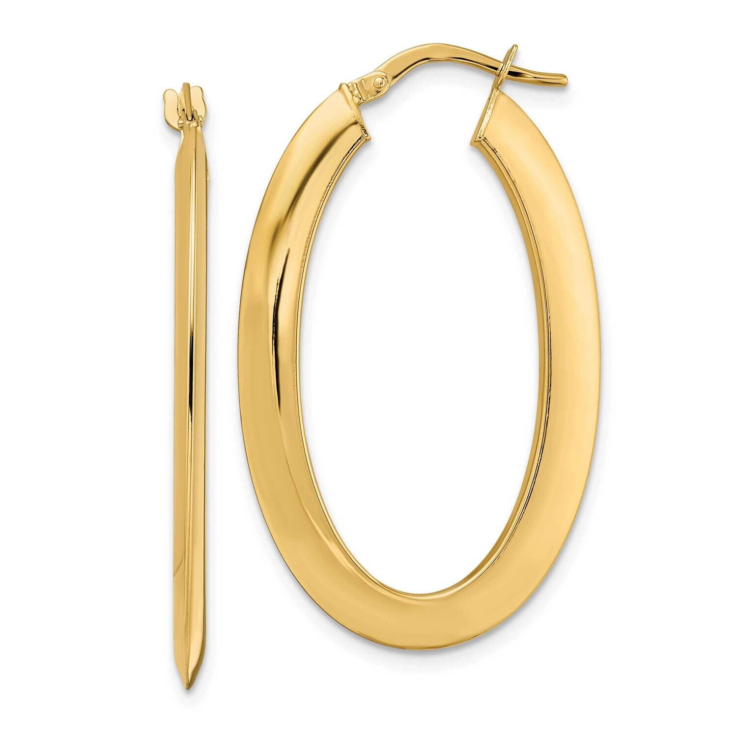 Oval Hoop Earrings 14k Gold Polished TF2081
