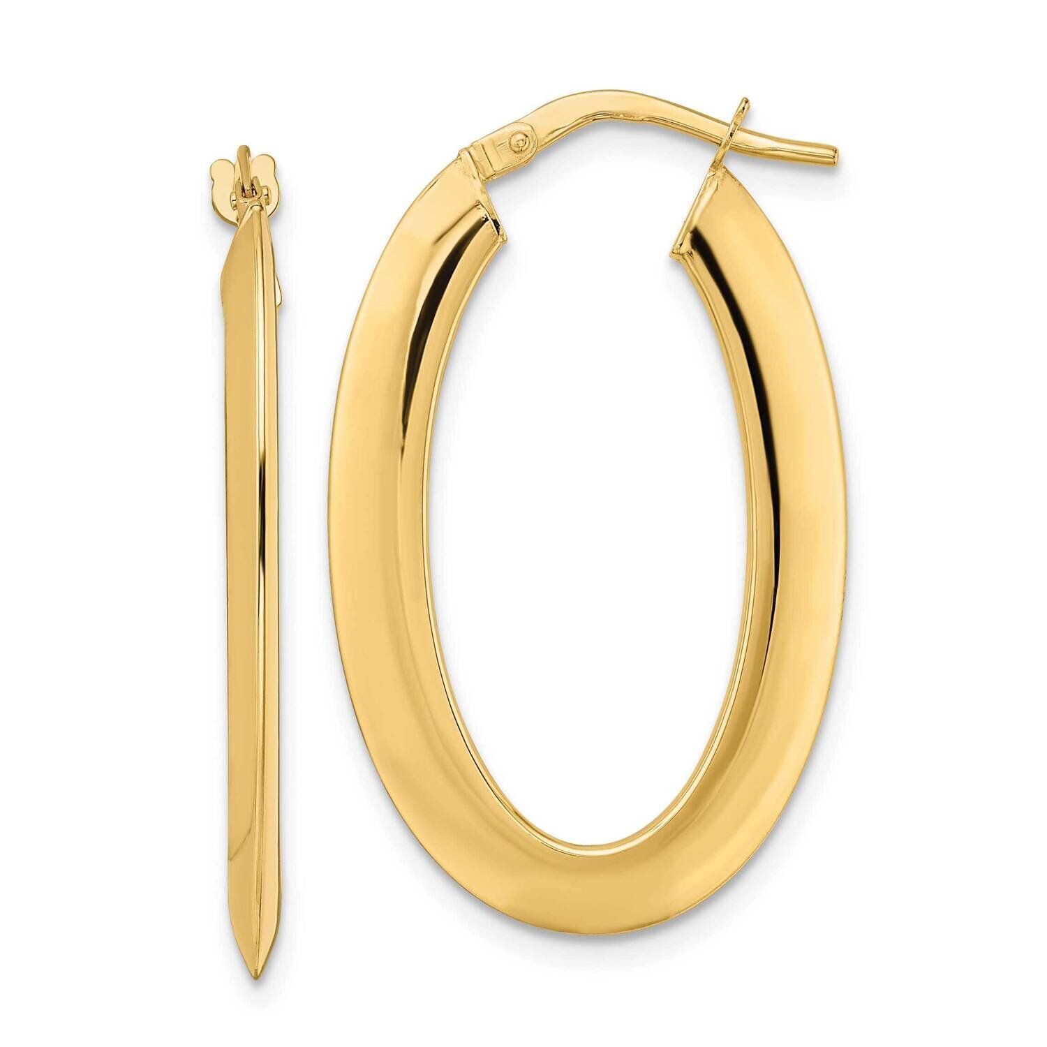 Oval Hoop Earrings 14k Gold Polished TF2082