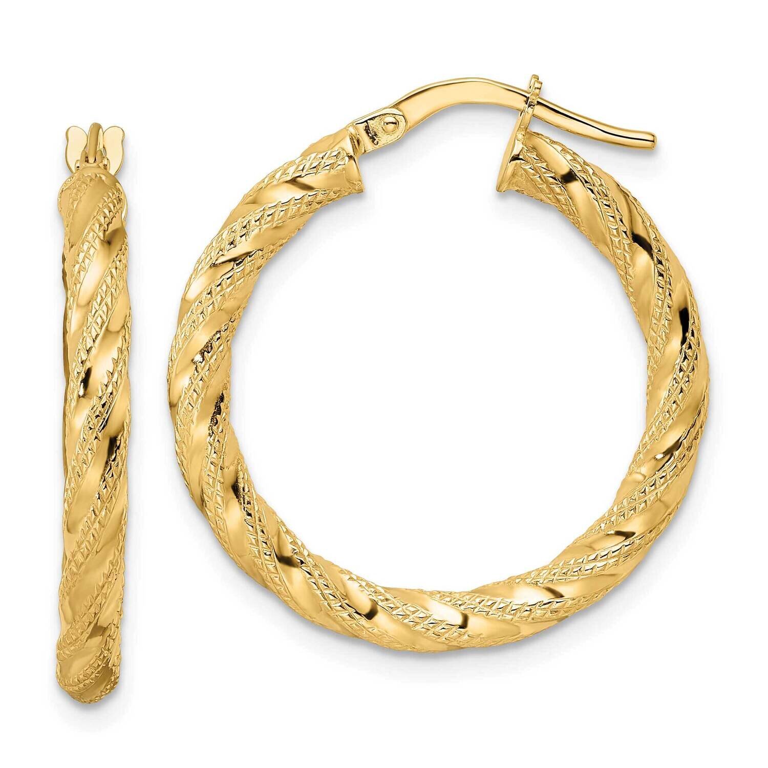 Twisted Hoop Earrings 14k Gold Polished TF2133, MPN: TF2133, 883957992204