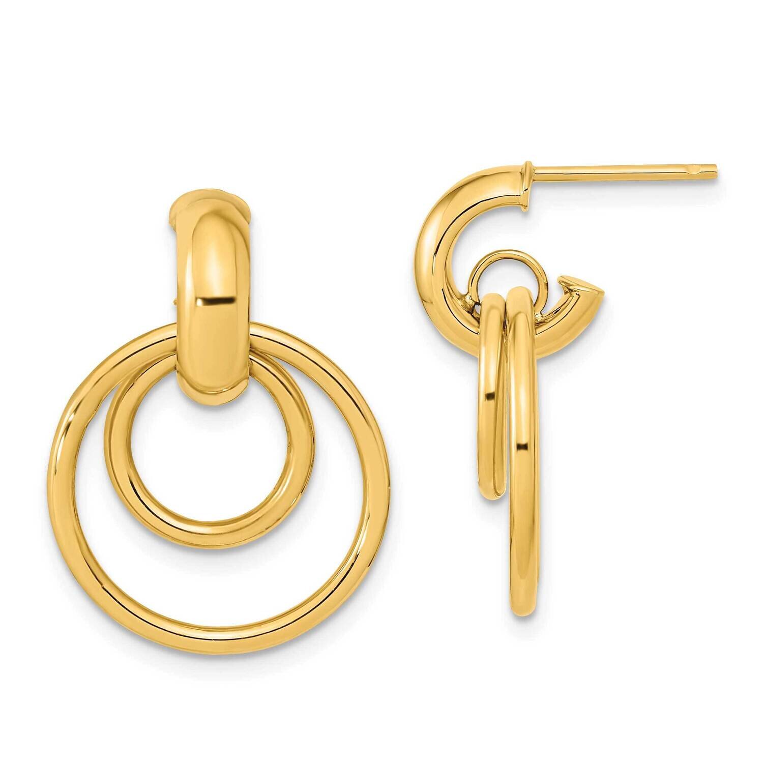 Fancy Post Dangle Earrings 14k Gold Polished TF2156, MPN: TF2156, 883957992693