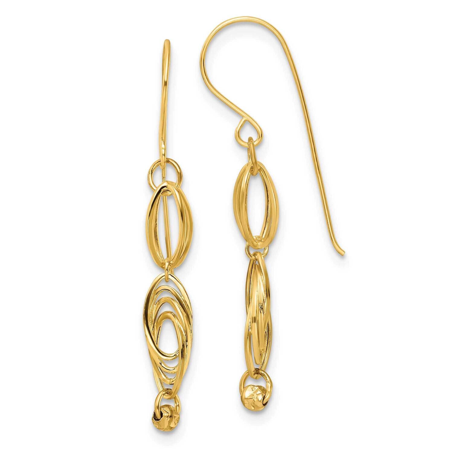 Oval Link Dangle Earrings 14k Gold TF2161