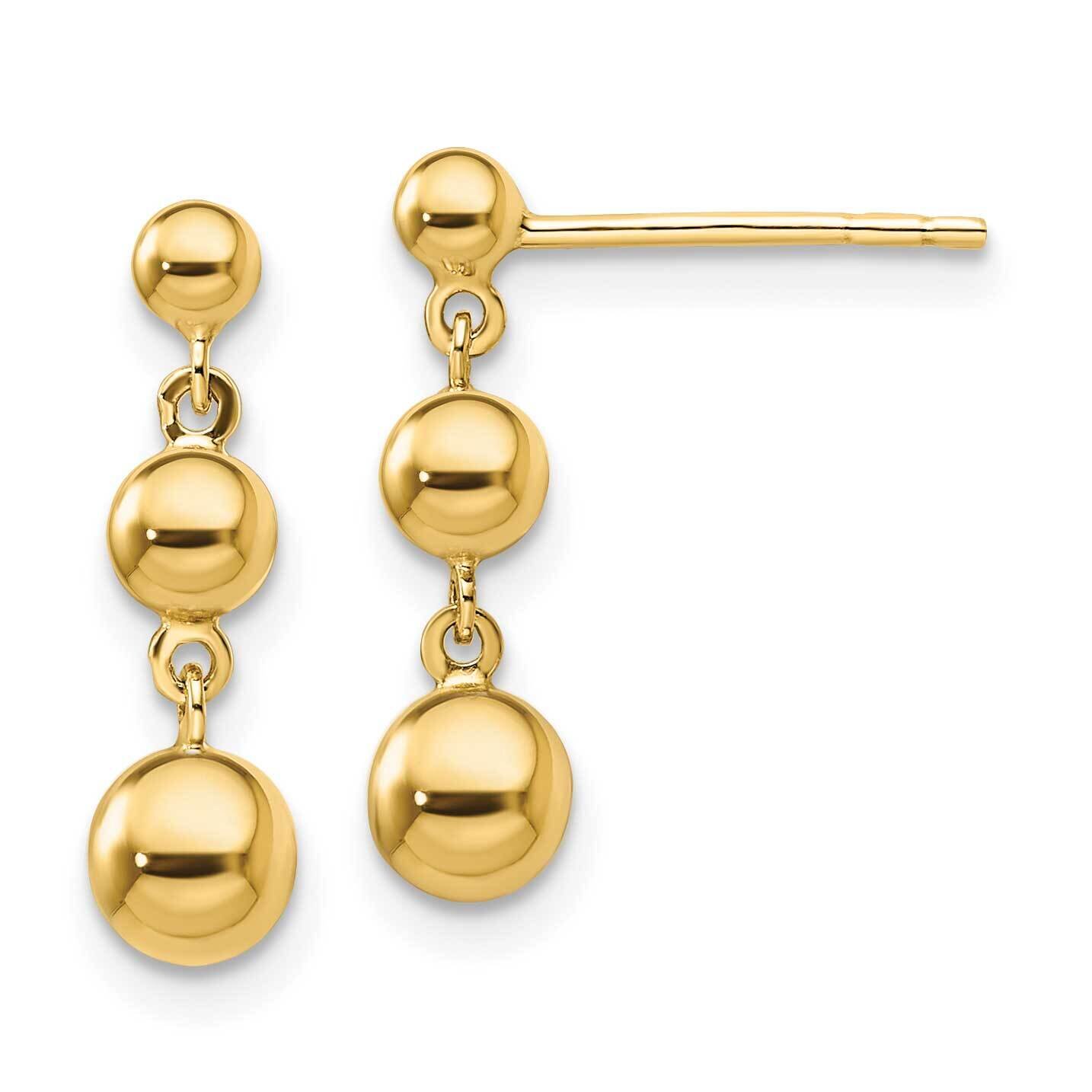 Graduated 3 Ball Post Earrings 14k Gold TL1165, MPN: TL1165, 191101801556