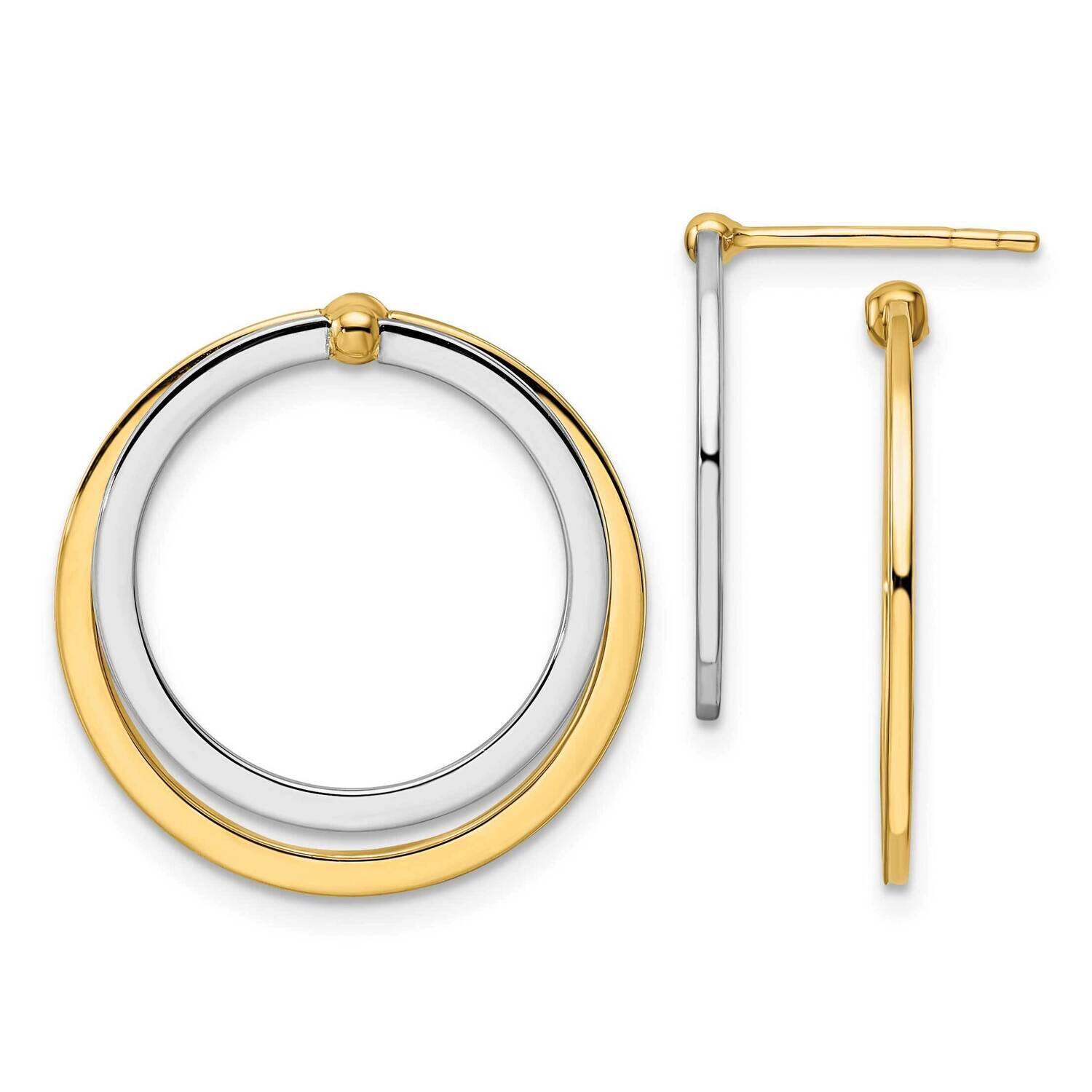Circle Front and Back Post Earrings 14k Two-Tone Gold TL1174, MPN: TL1174, 191101801457