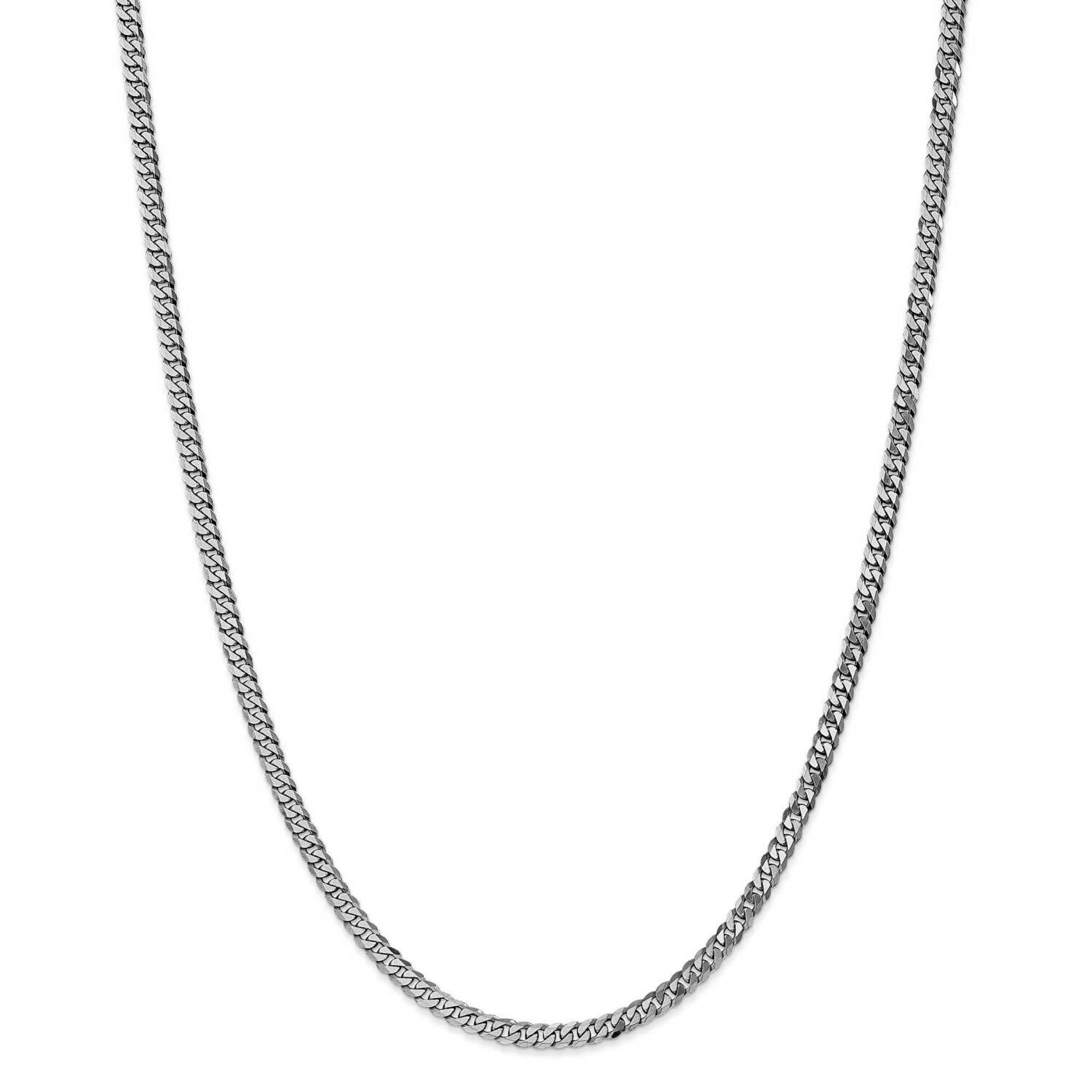 3.9mm Flat Beveled Curb Chain 22 Inch 14k White Gold WFBU100-22, MPN: WFBU100-22, 883957171265
