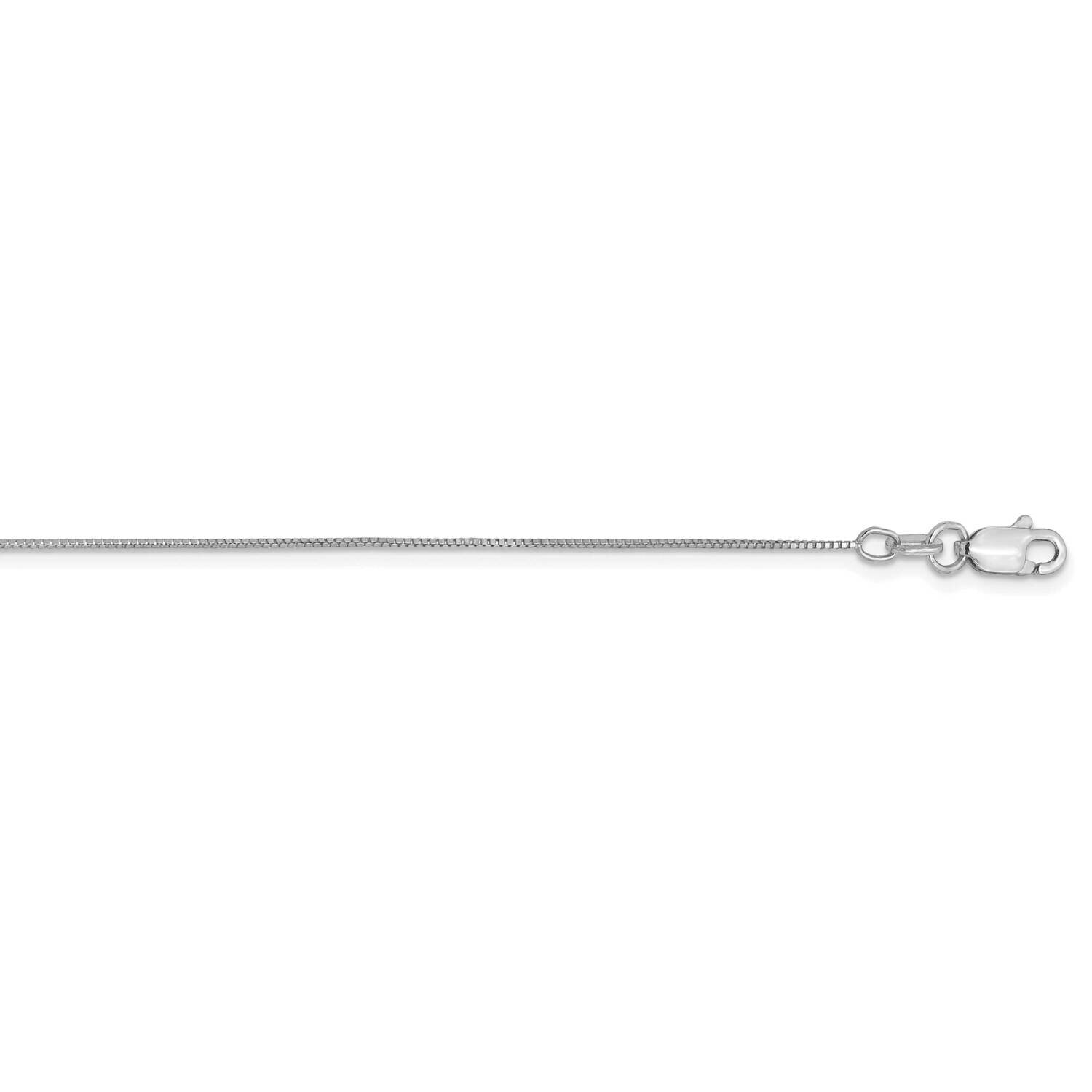 .5mm Box with Lobster Clasp Chain Anklet 10 Inch 14k White Gold WLB040L-10