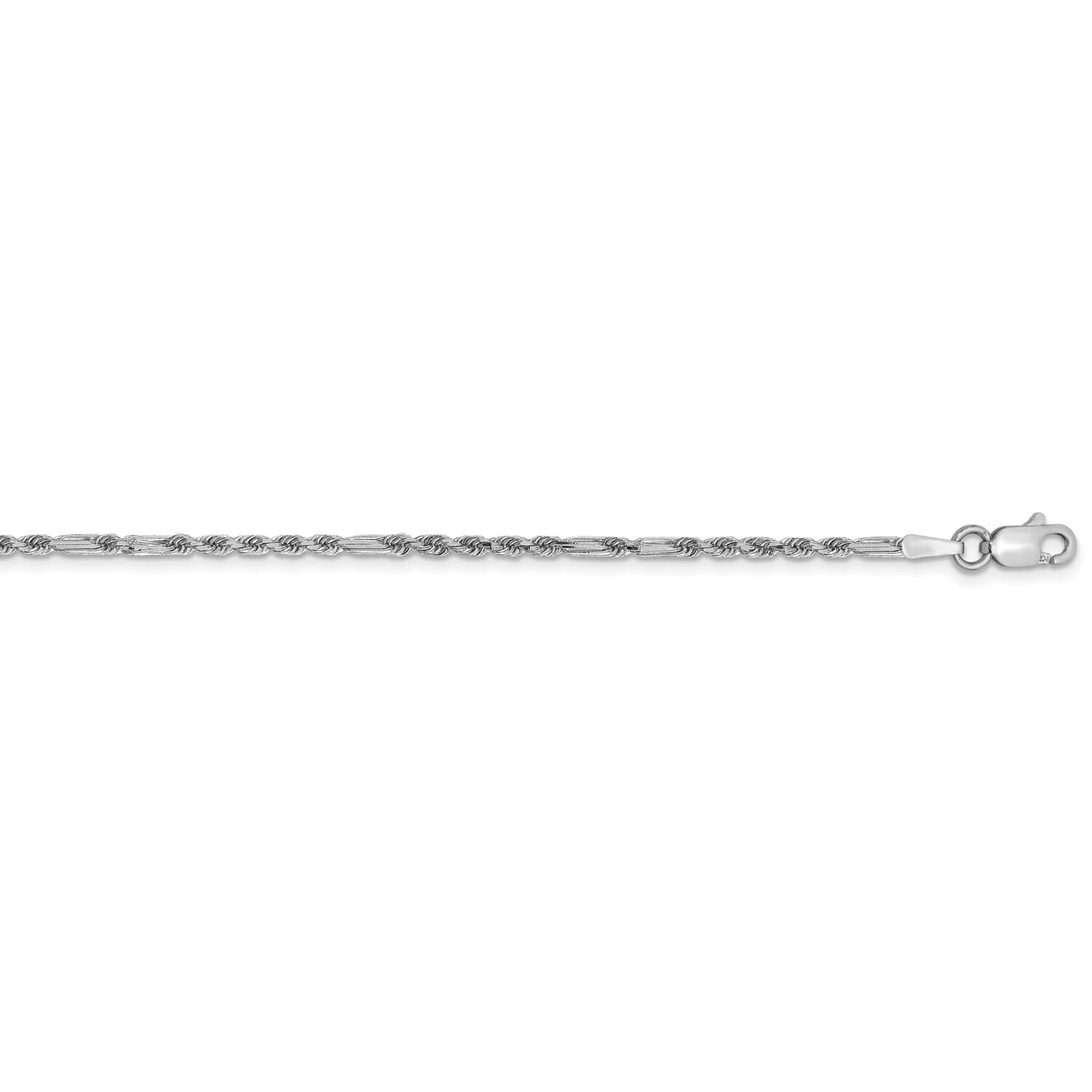 1.8mm Diamond-Cut Milano Rope Chain 24 Inch 14k White Gold WMIL030-24