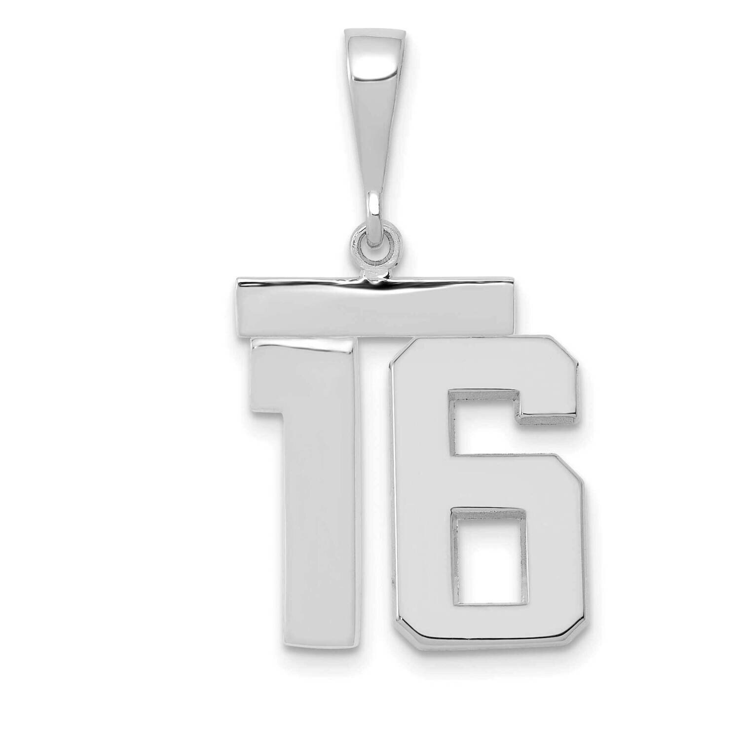 Number 16 Charm 14k White Gold Polished Medium WMP16, MPN: WMP16, 196904076132