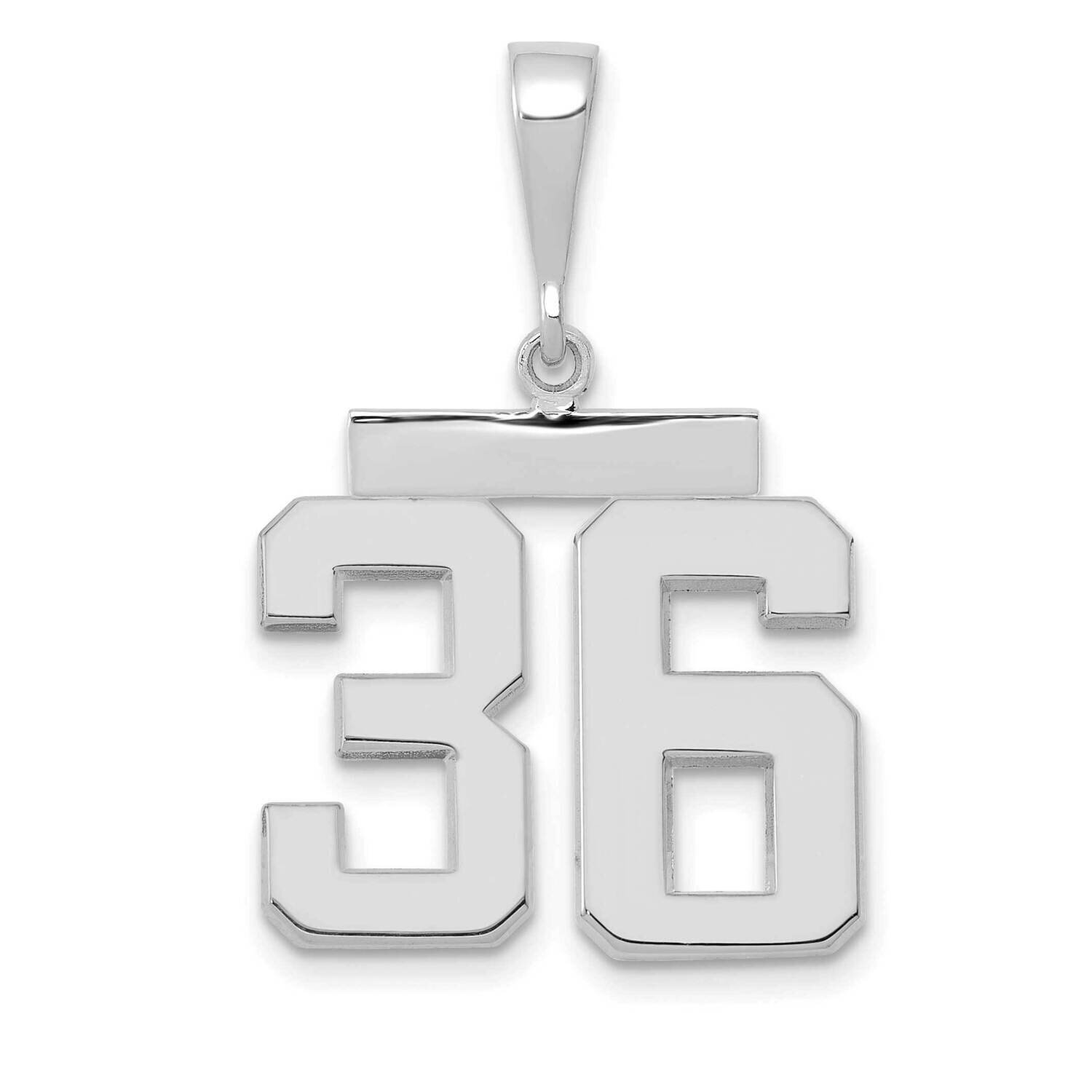 Number 36 Charm 14k White Gold Polished Medium WMP36, MPN: WMP36, 196904075951