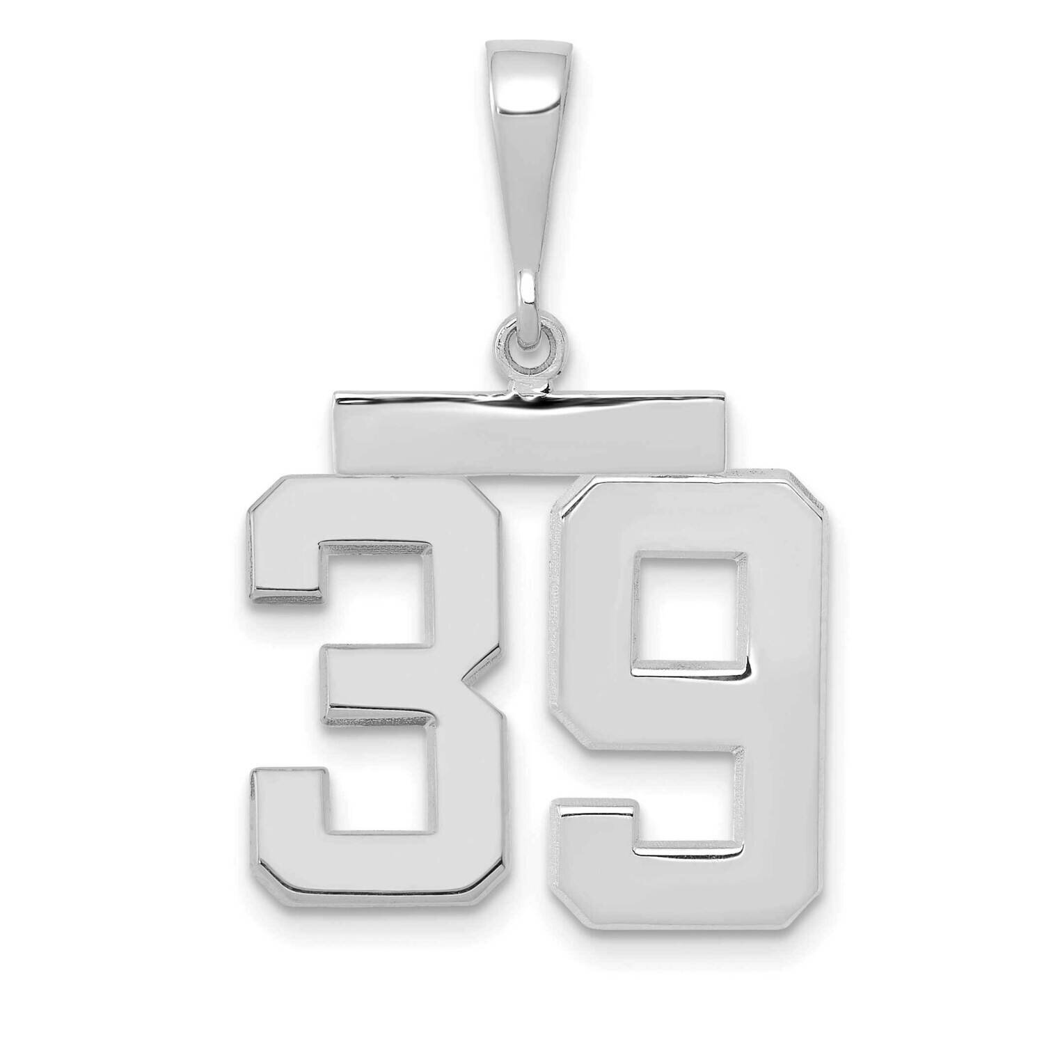 Number 39 Charm 14k White Gold Polished Medium WMP39, MPN: WMP39, 196904075906